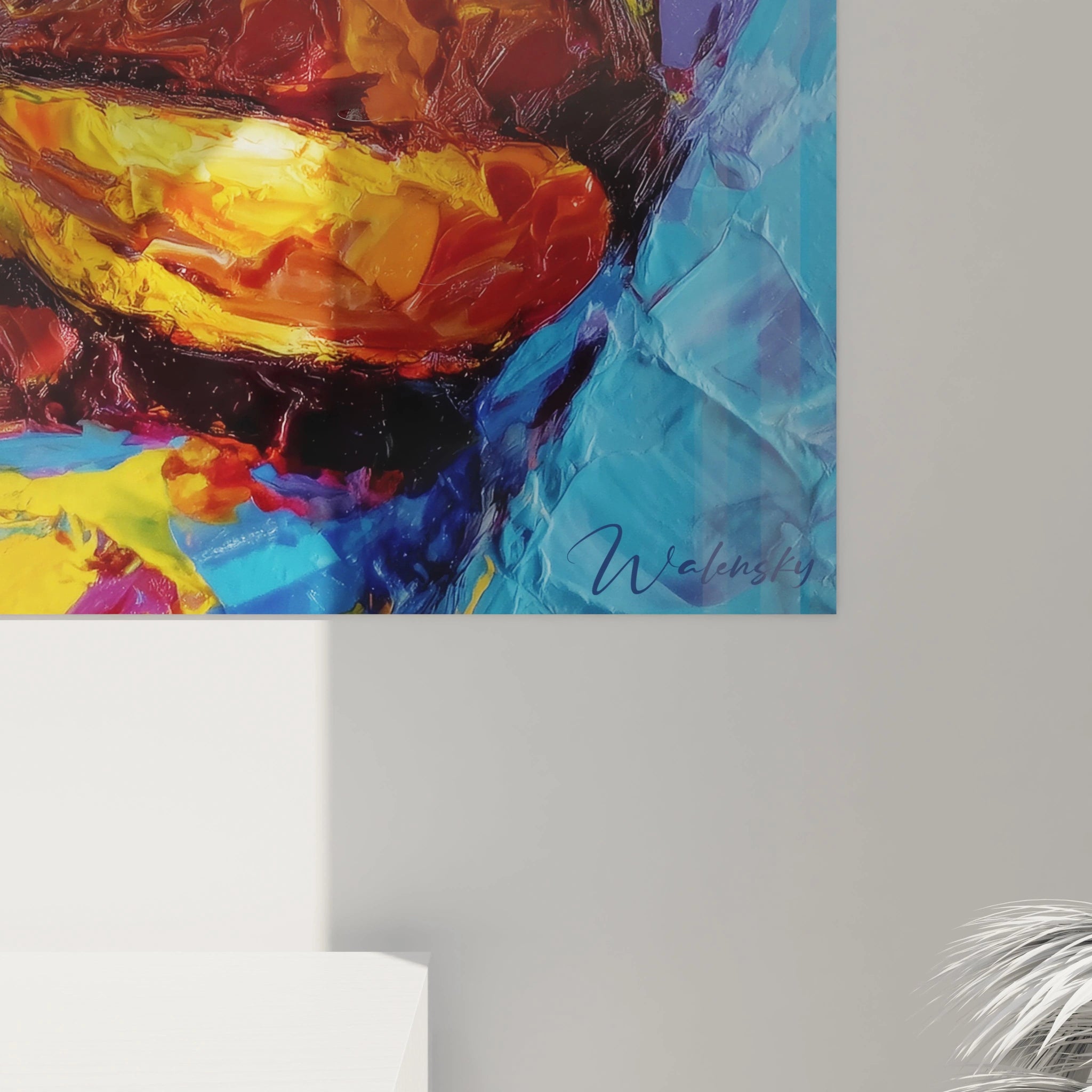 Tableau mural Walensky représentant un visage africain coloré avec des couleurs vibrantes et des textures riches