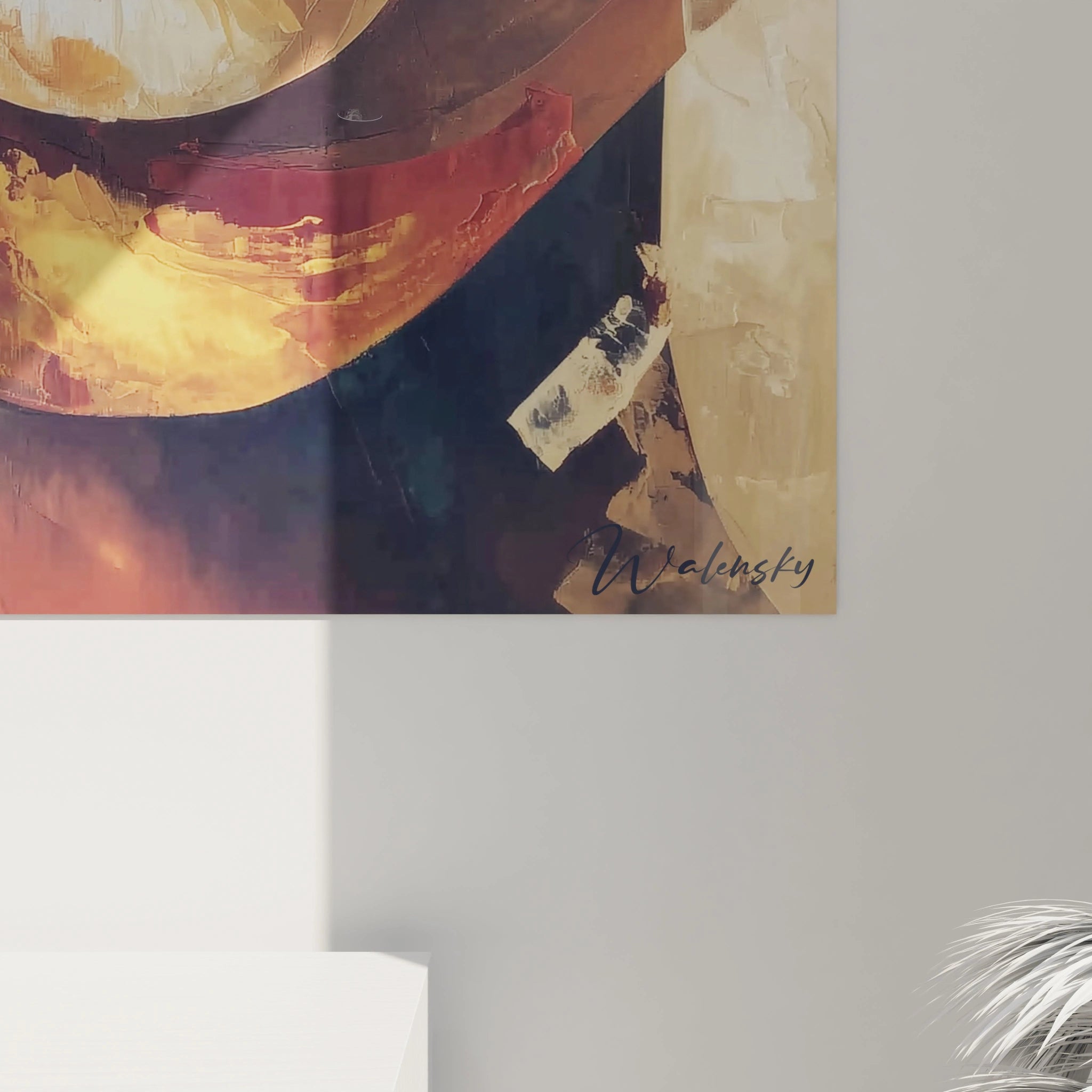 Tableau visage fragmenté art africain de Walensky avec des couleurs vives et des mouvements dynamiques