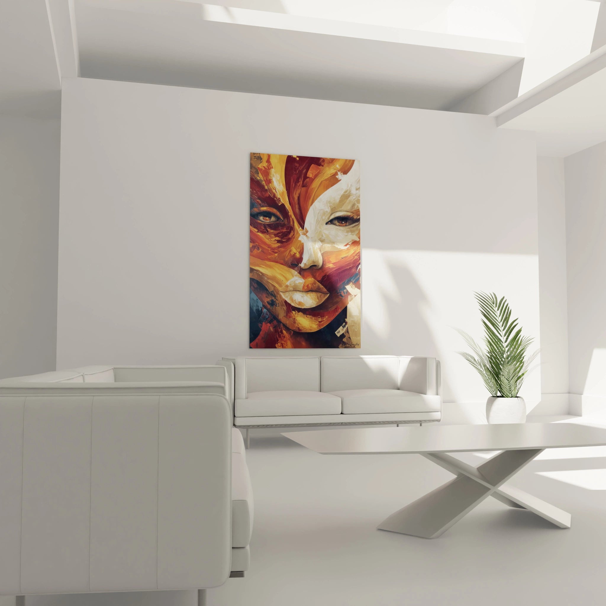 Tableau mural visage fragmenté art africain de Walensky pour décorer votre intérieur moderne