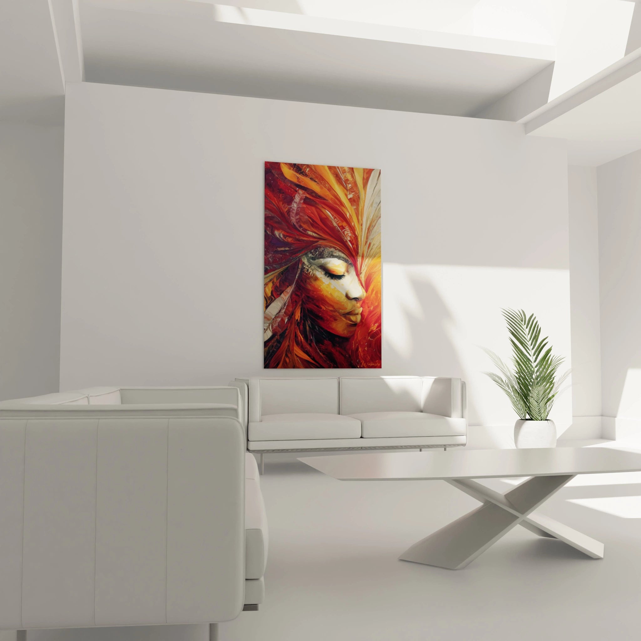Tableau masque africain mural de Walensky avec des couleurs vives pour décorer votre intérieur