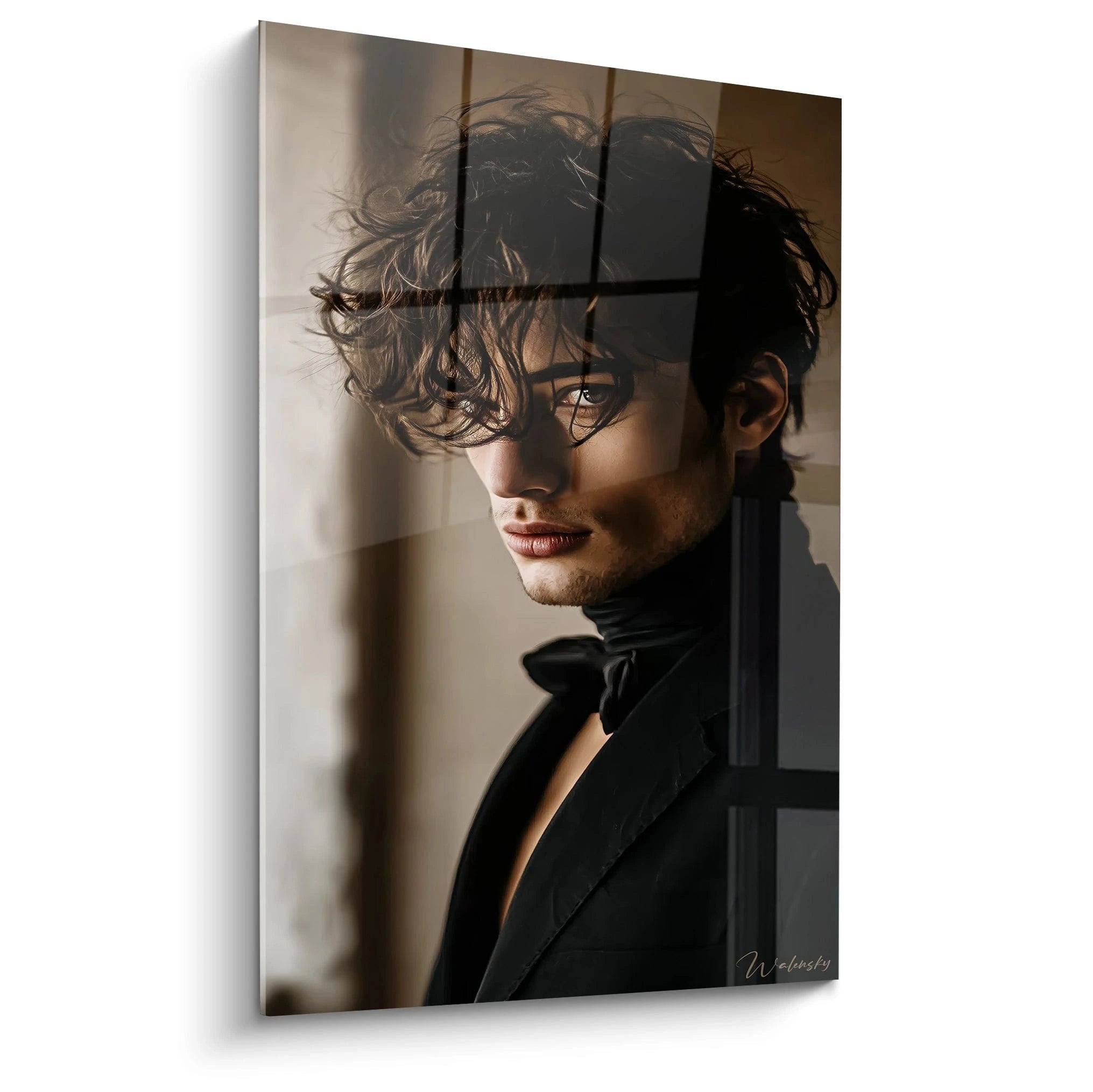 Tableau visage masculin design de Walensky avec un portrait d'homme au look élégant et moderne