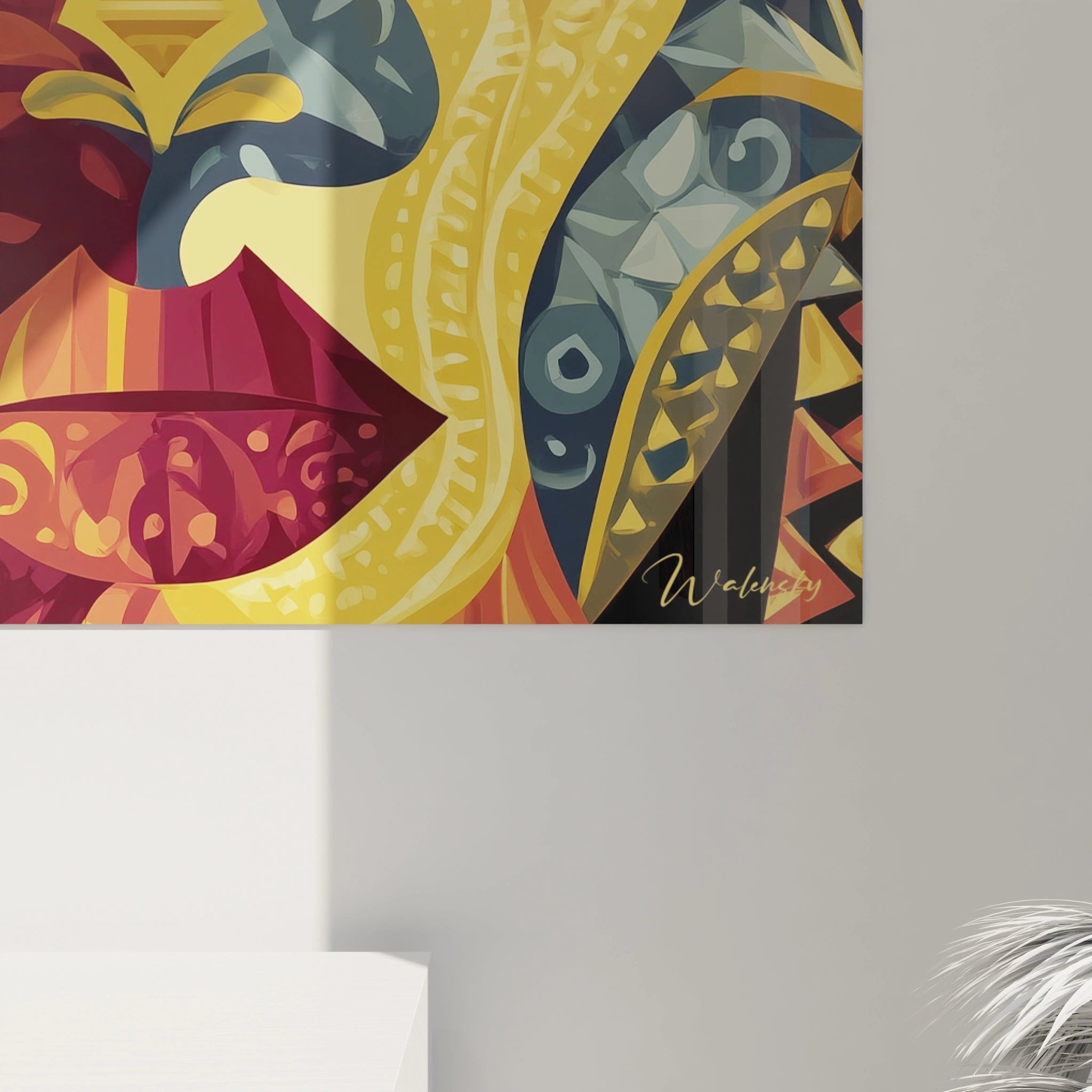 Tableau Visage masqué Âme des aïeux - édition masque africain - Walensky