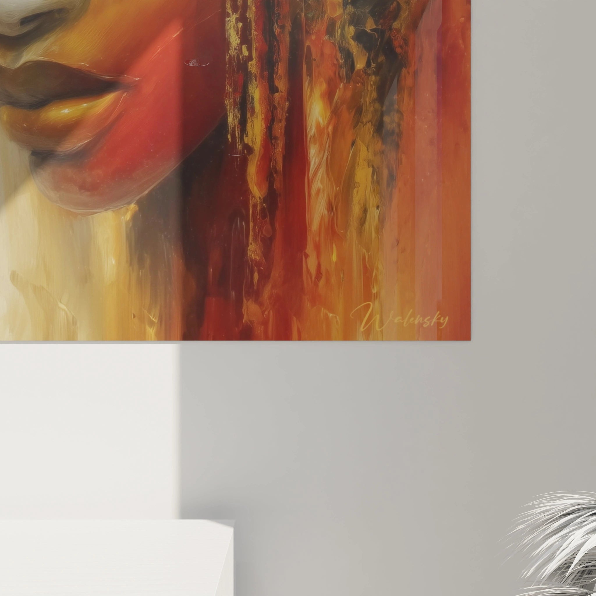 Tableau visage africain moderne de Walensky avec des couleurs vibrantes et un style contemporain