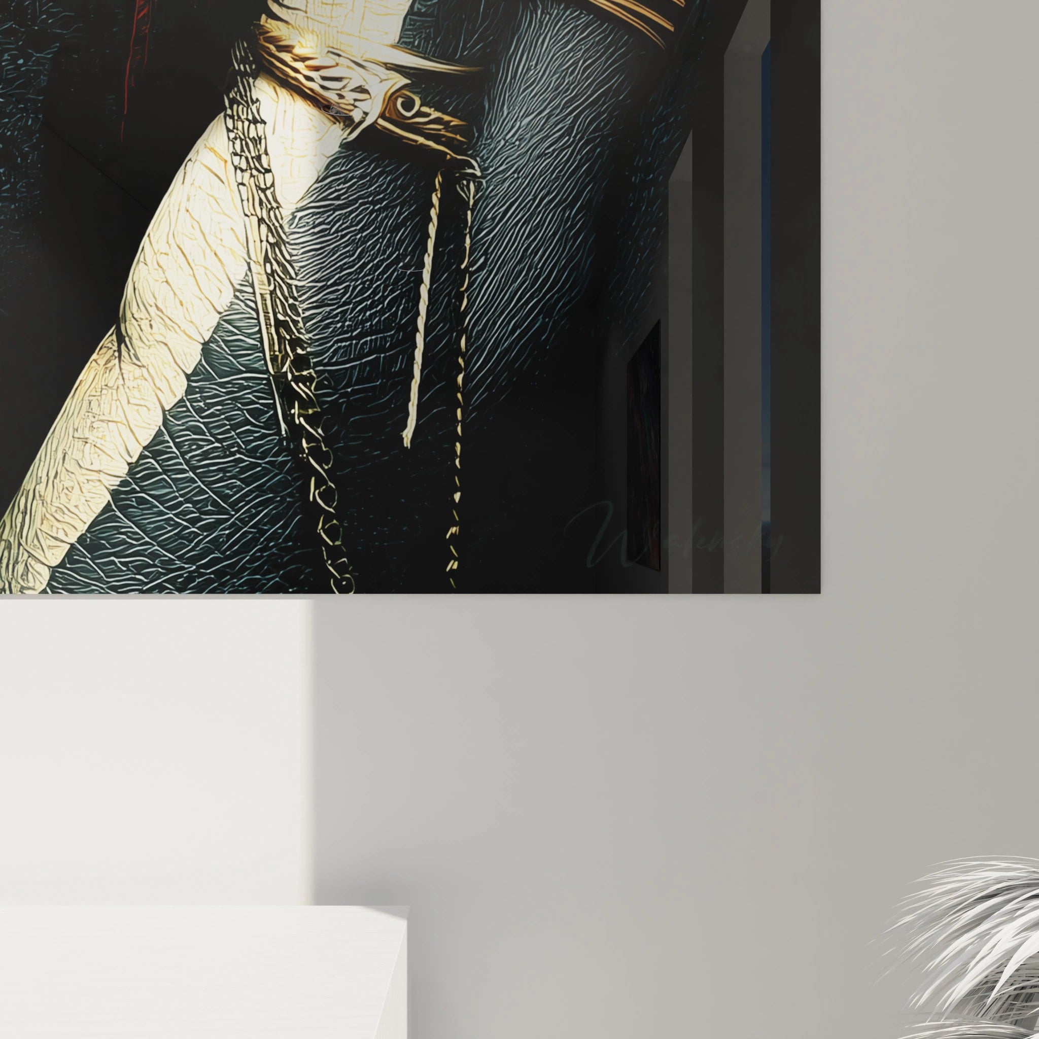 Tableau mural visage africain de Walensky avec des couleurs vives et un design élégant