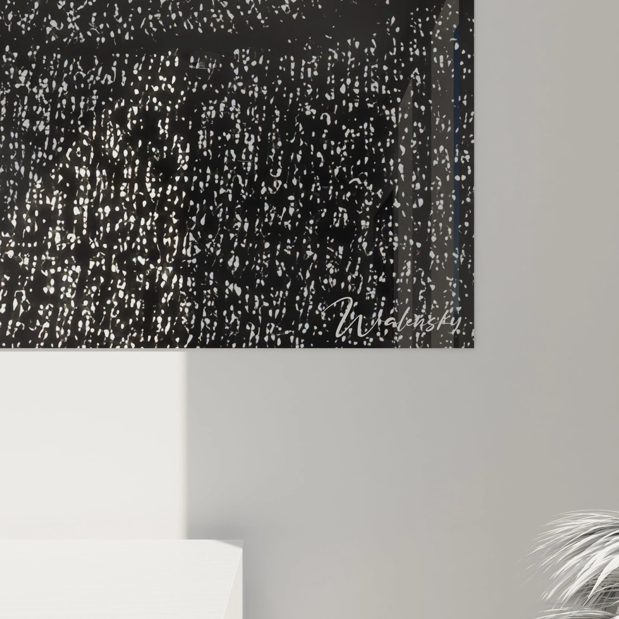 Tableau visage mystérieux noir et blanc de Walensky, idéal pour une décoration moderne