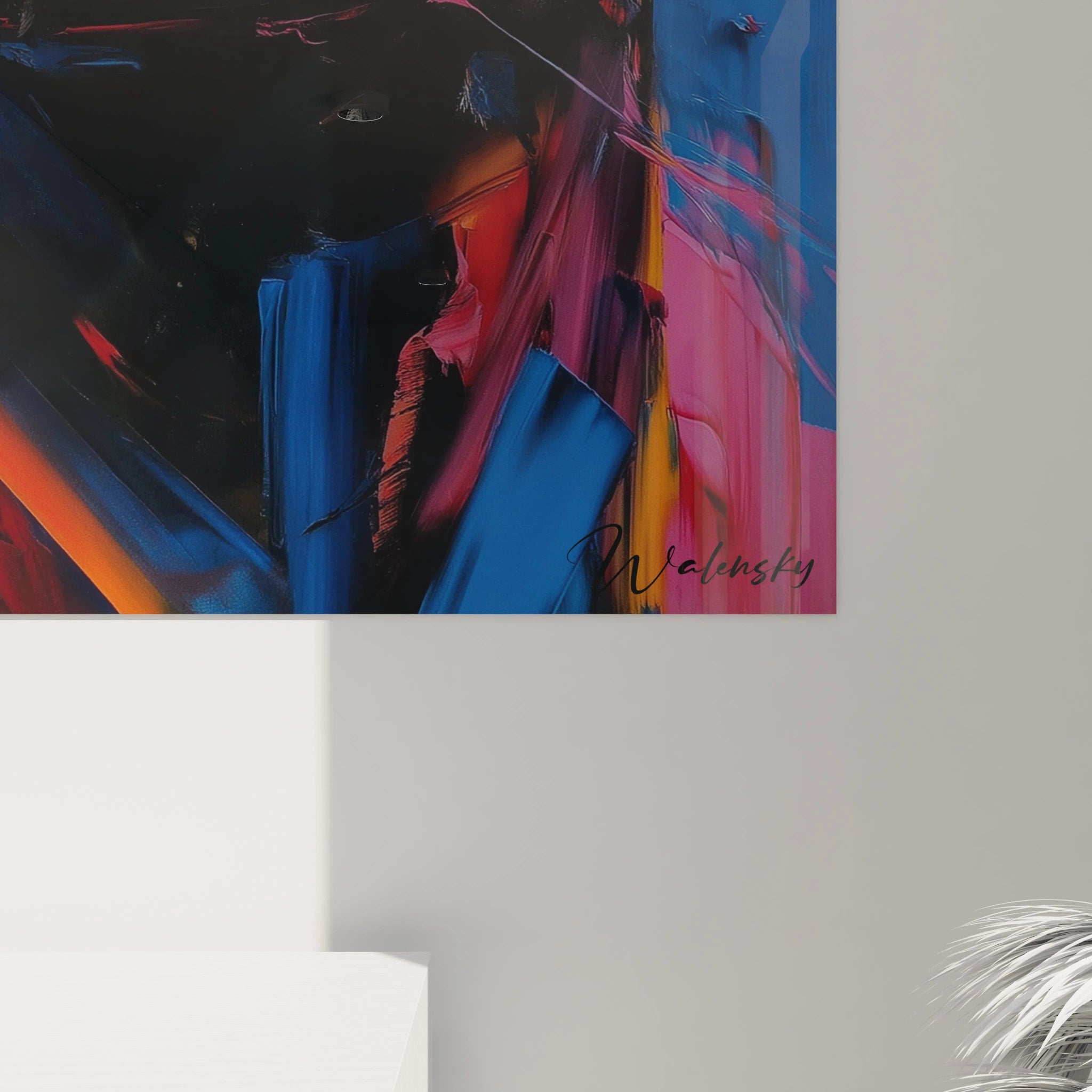 Tableau mural Walensky avec un visage africain moderne dans des couleurs vives et abstraites