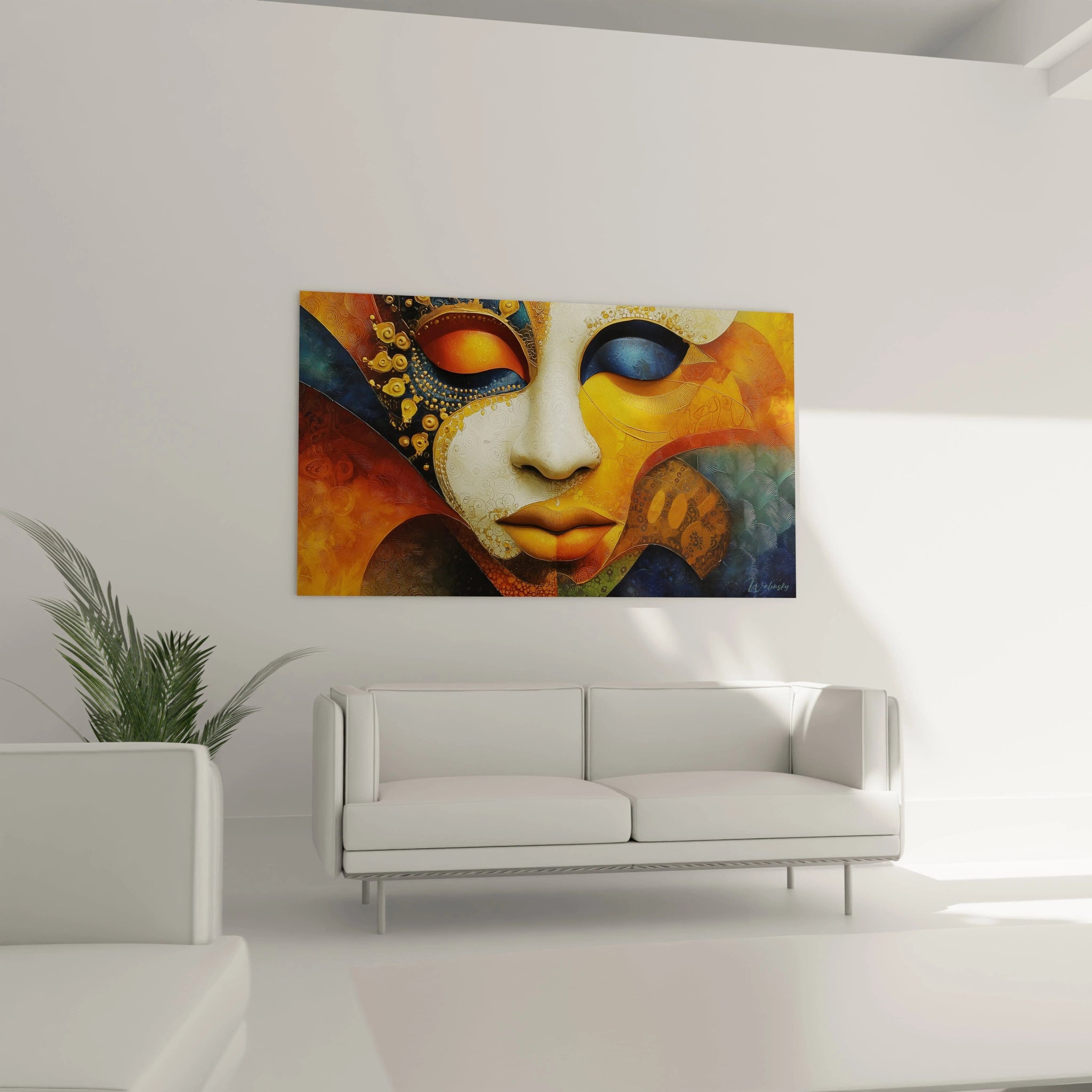 Tableau masque africain de Walensky avec des couleurs vibrantes pour embellir votre intérieur