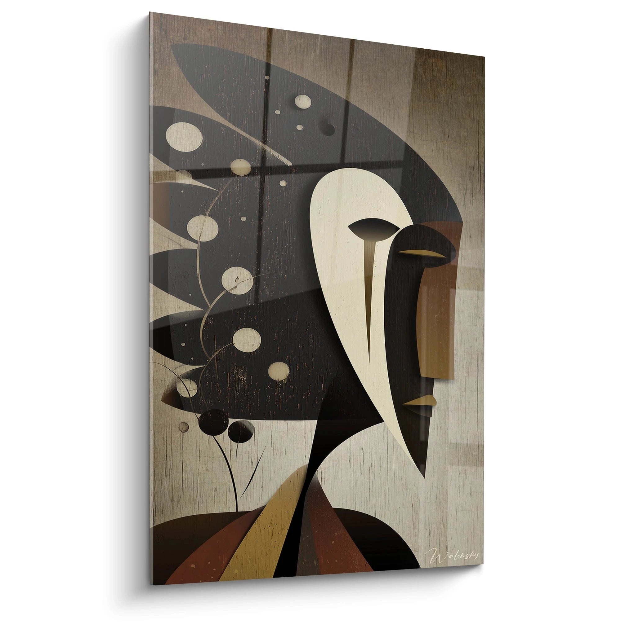 Tableau mural moderne avec un masque africain moderne de Walensky en couleurs distinctives
