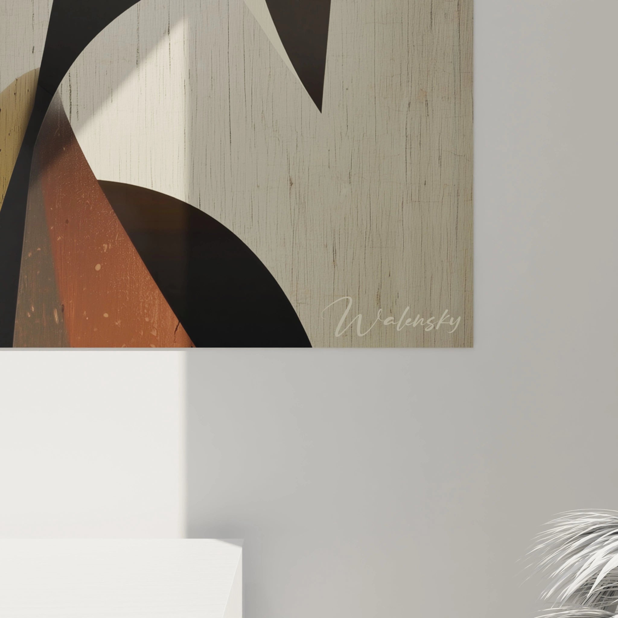 Tableau mural masque africain moderne de Walensky avec des formes abstraites et élégantes