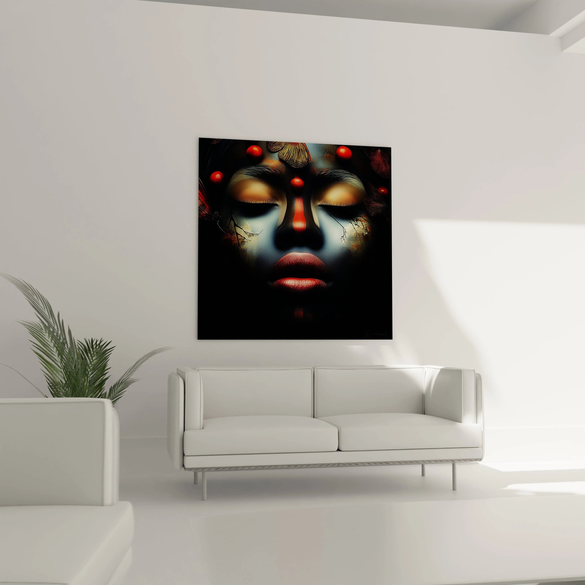 Tableau visage africain peinture moderne de Walensky, décor mural artistique pour un intérieur élégant