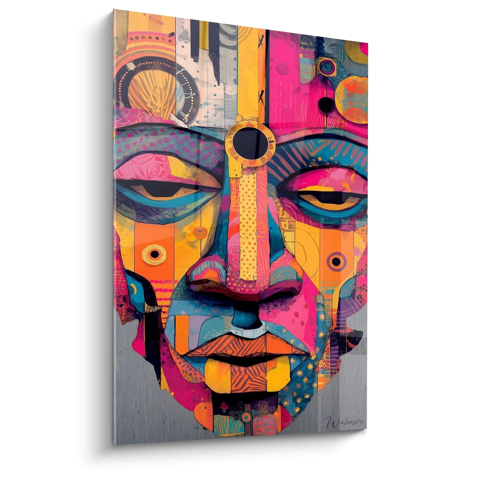 Tableau Visage Protecteur tribal - édition masque africain - Walensky