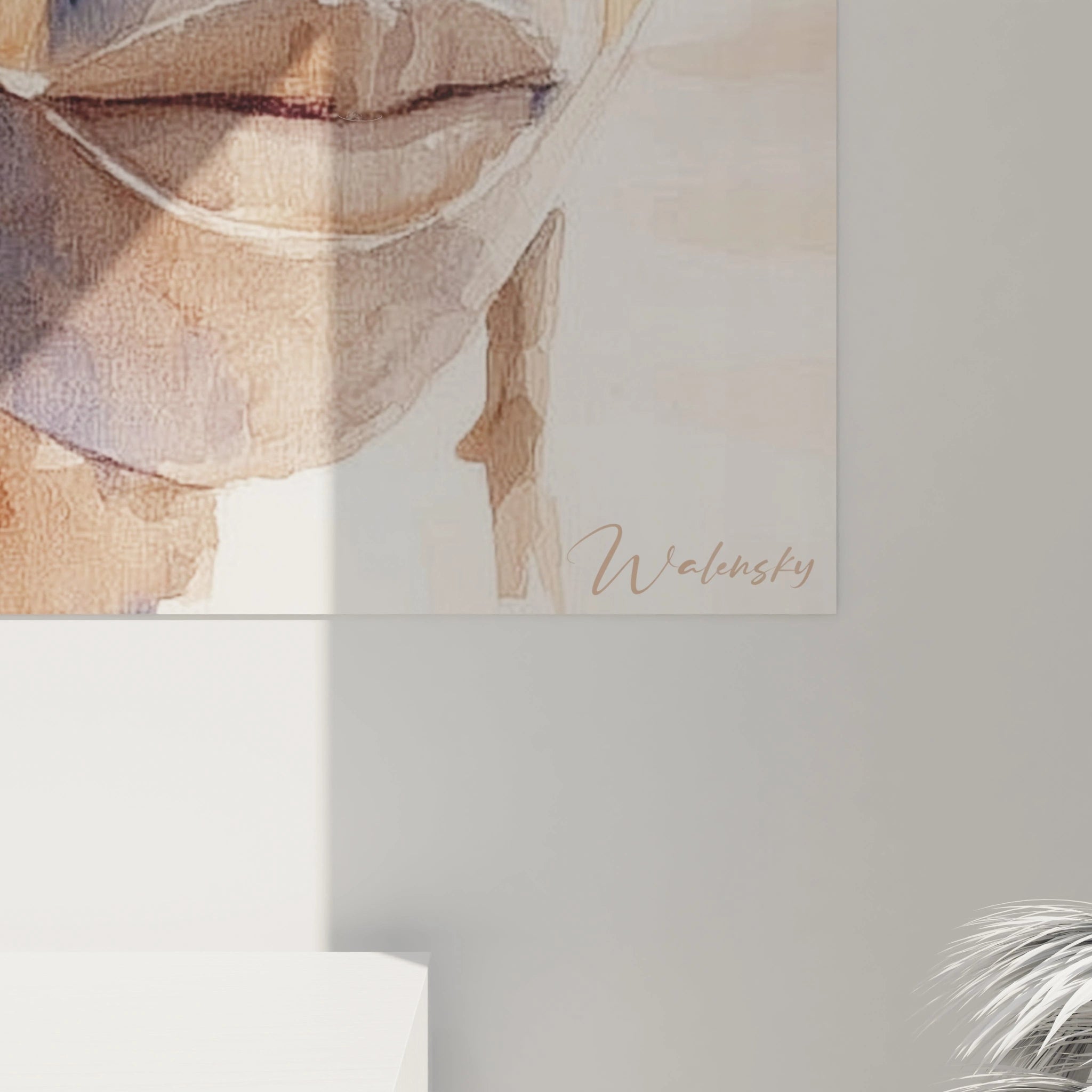 Tableau visage africain de Walensky avec des couleurs douces et des détails artistiques uniques