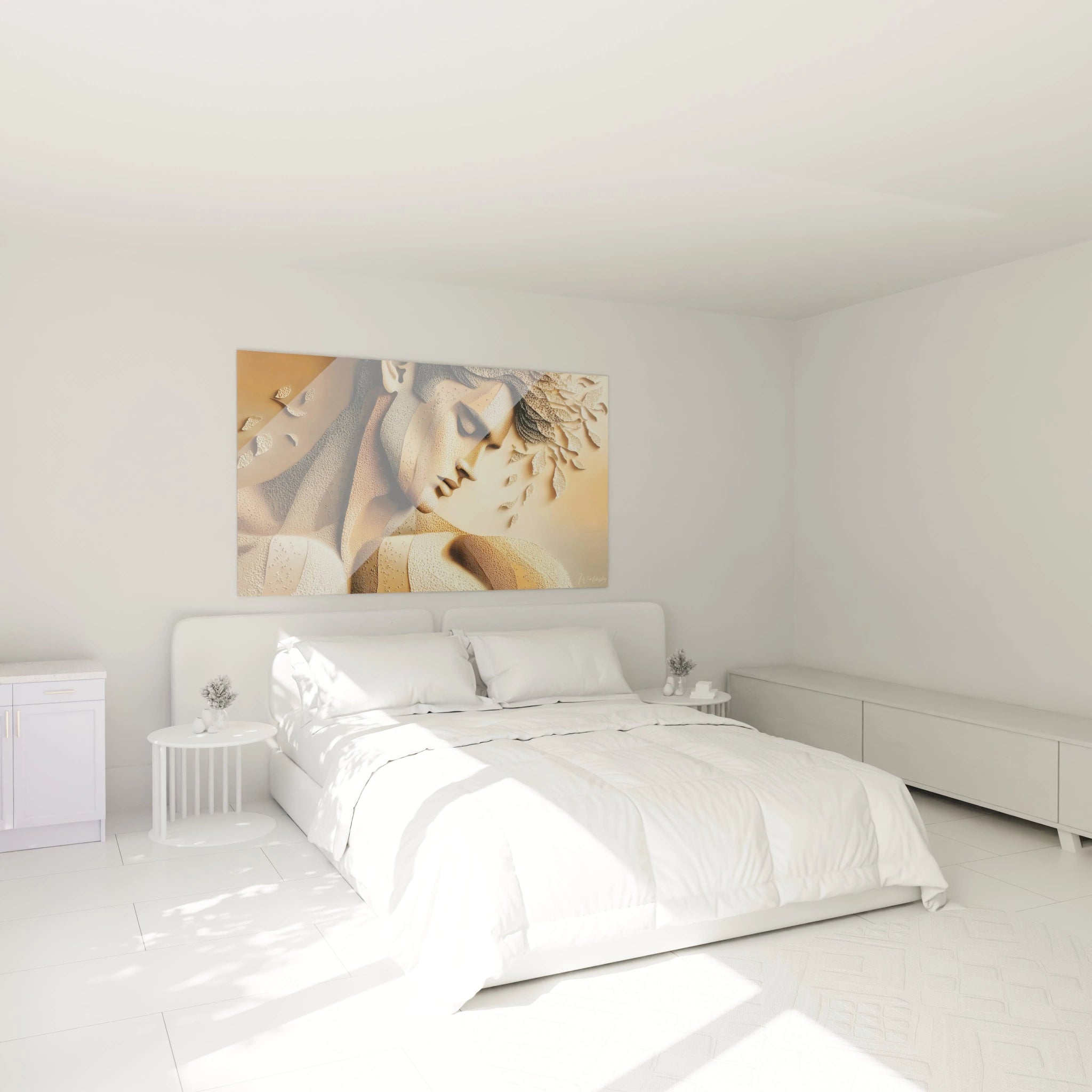 Tableau visage sculpté homme de Walensky, décor mural moderne pour chambre à coucher élégante