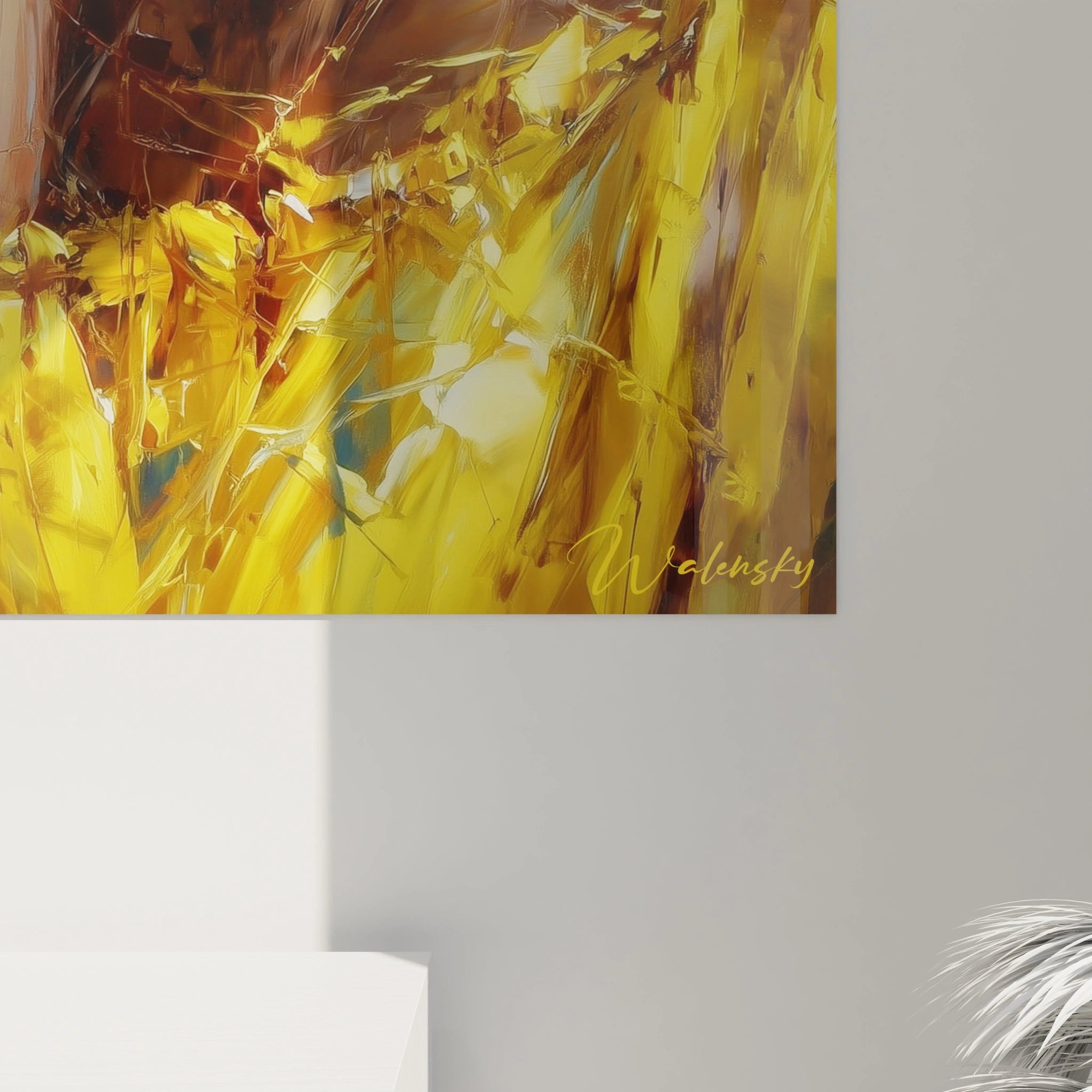 Tableau visage africain moderne avec des couleurs vives et des textures abstraites par Walensky