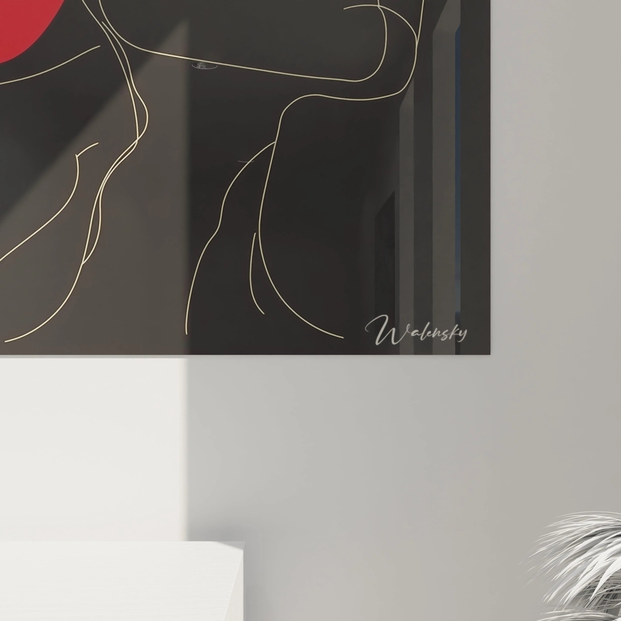 Tableau africain mural Walensky représentant un lion en peinture texturée aux tons bruns et dorés