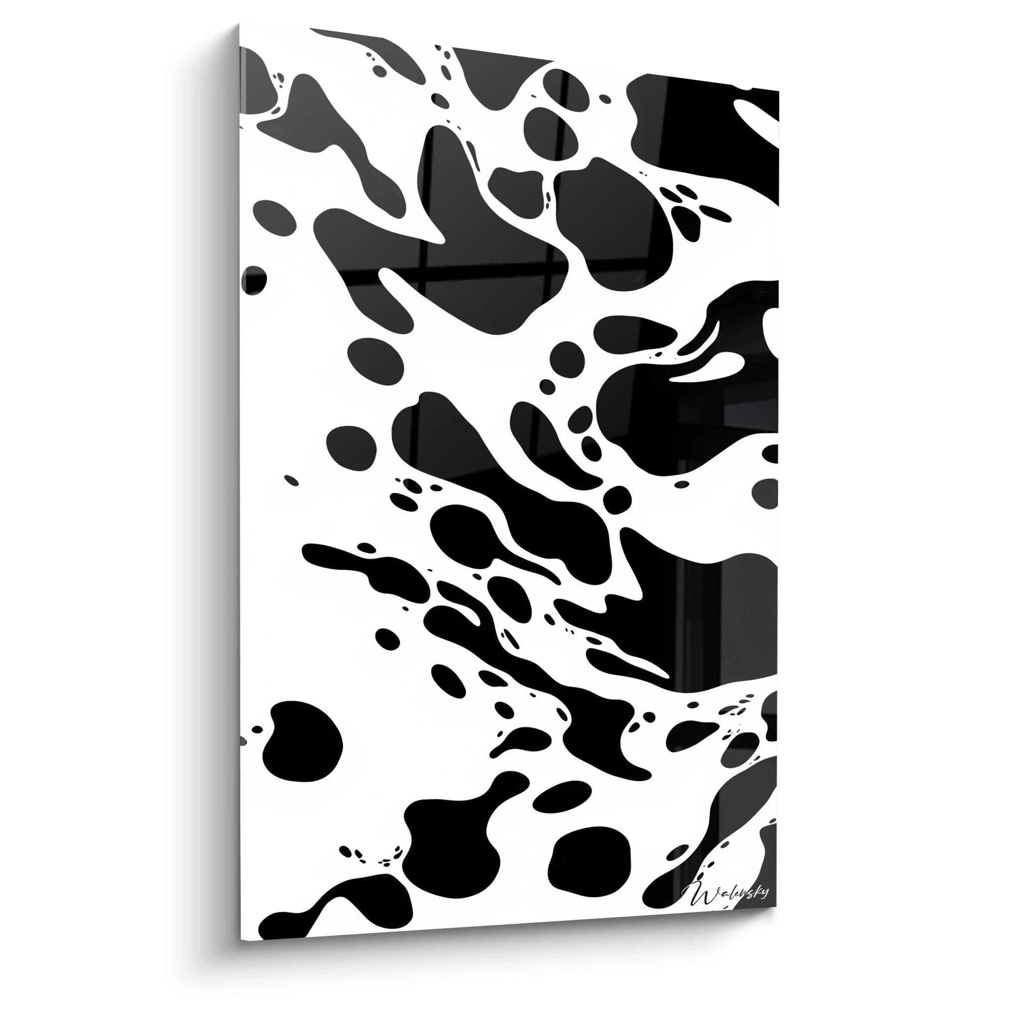 Tableau Vitalité Primitive Moderne - édition tacheté noir et blanc - Walensky