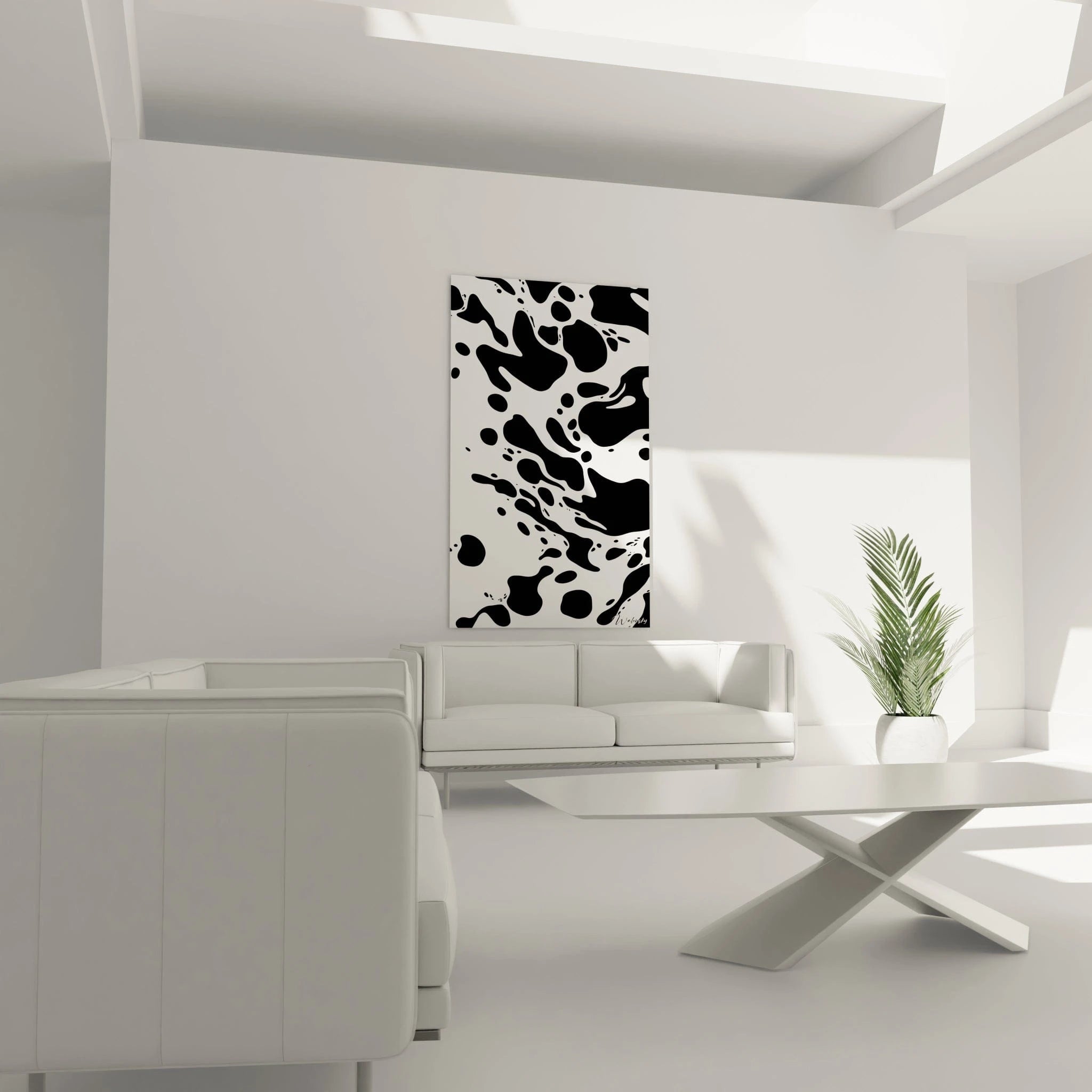 Tableau tacheté noir et blanc de Walensky pour une décoration moderne et élégante