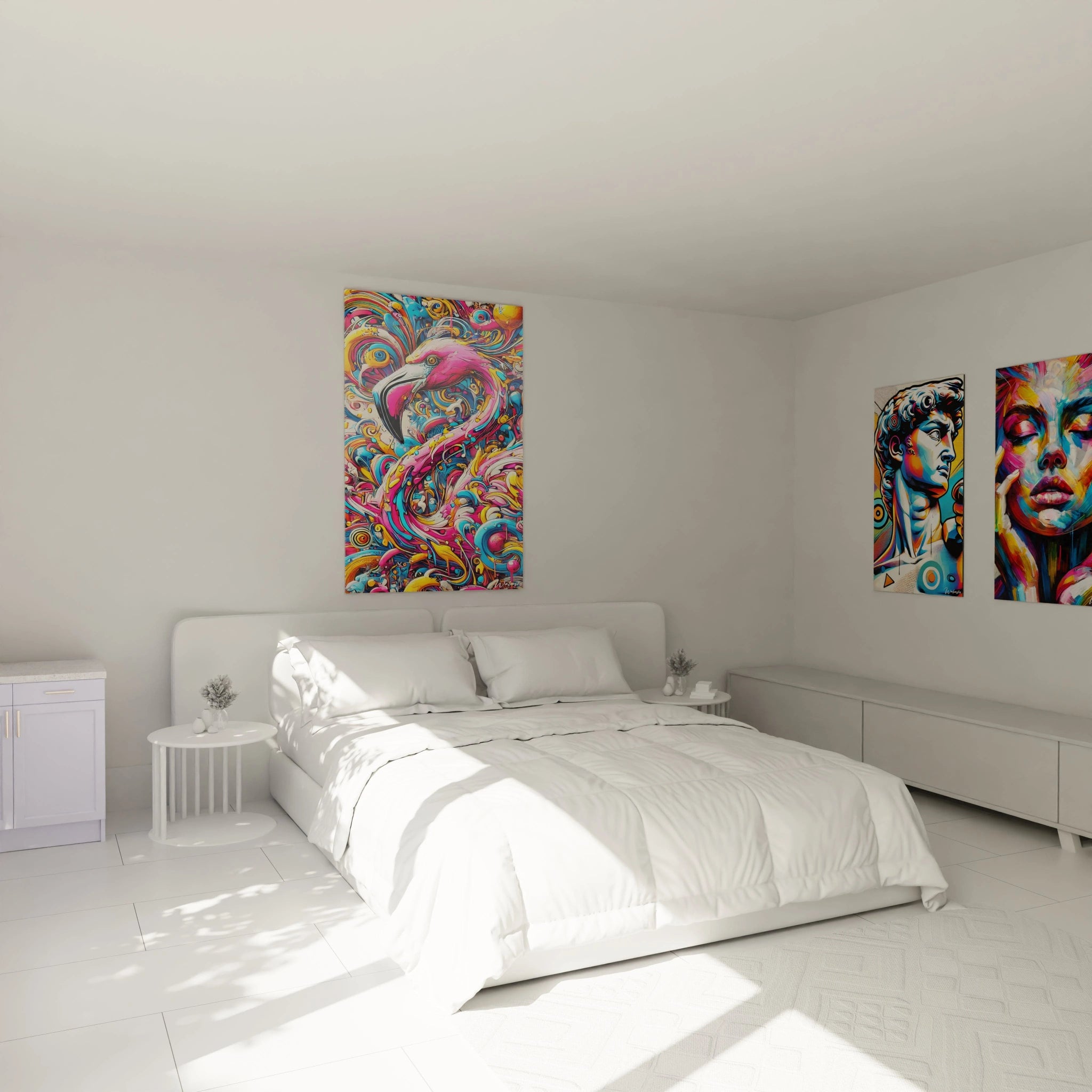 Sublimez votre chambre avec ce tableau flamant rose vibrant. Des éclats de couleurs et des détails précis apportent une ambiance artistique et moderne. 🌟 Déco Chambre