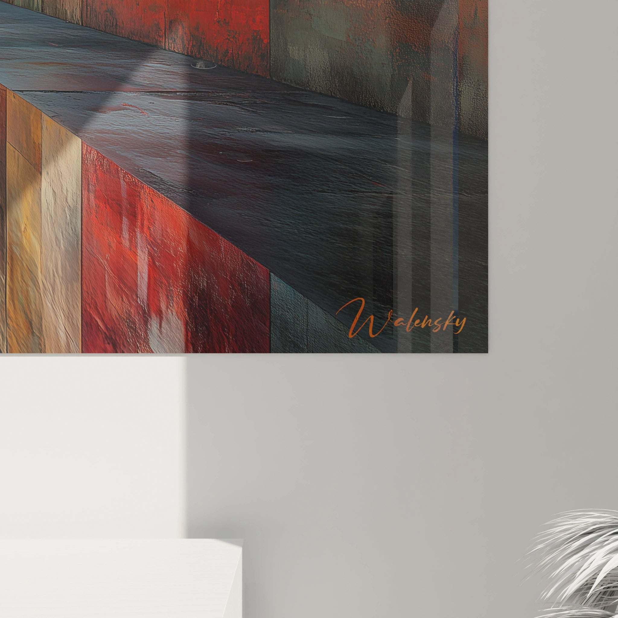 Tableau géométrique abstrait de Walensky avec des couleurs vives et des formes modernes pour décorer votre espace