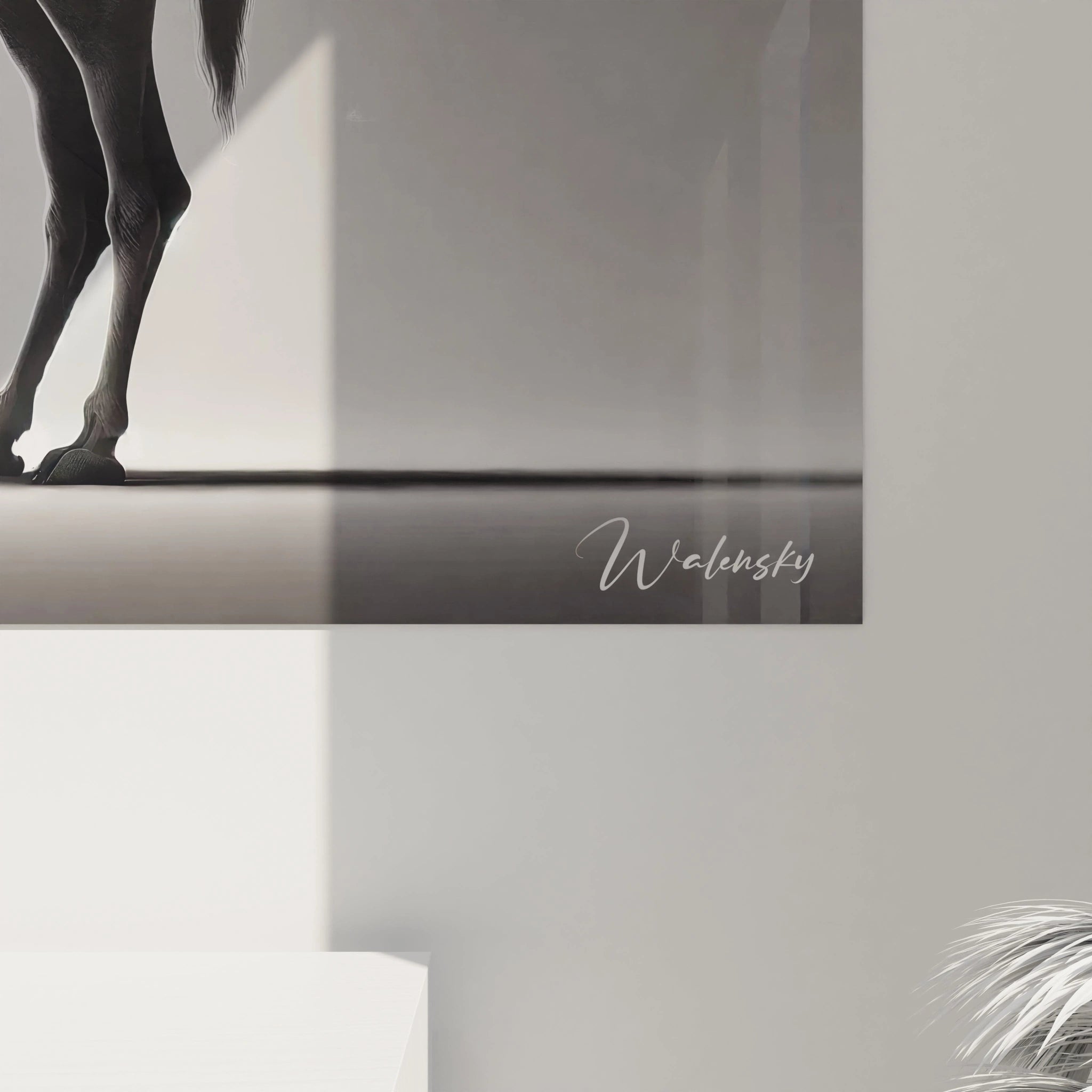 vue de pres du tableau chameau, les details minutieux du pelage et la lumiere diffuse mettent en evidence la noblesse naturelle de l'animal dans une oeuvre contemporaine et intemporelle.