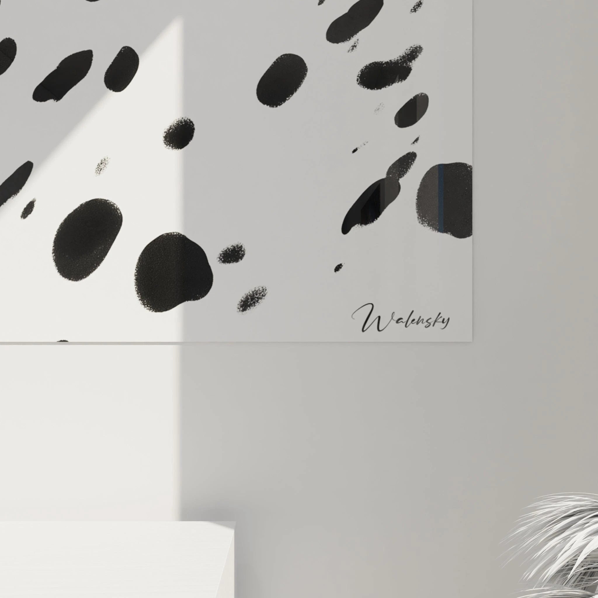 Tableau tacheté noir et blanc par Walensky avec un design moderne et artistique