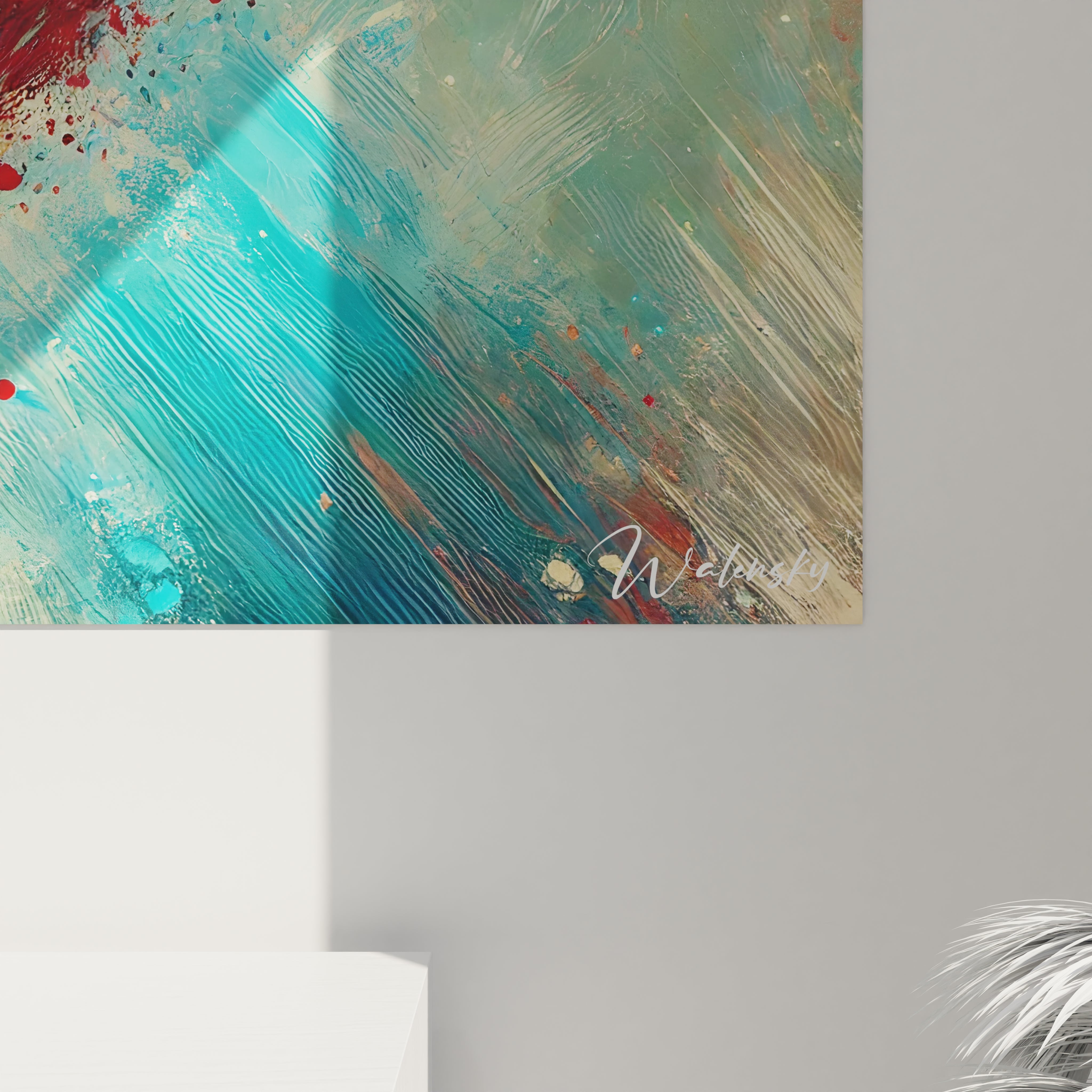 Découvrez de près les détails captivants de ce tableau coeur abstrait, où chaque nuance et éclaboussure évoque mouvement et émotion, parfait pour enrichir votre intérieur.