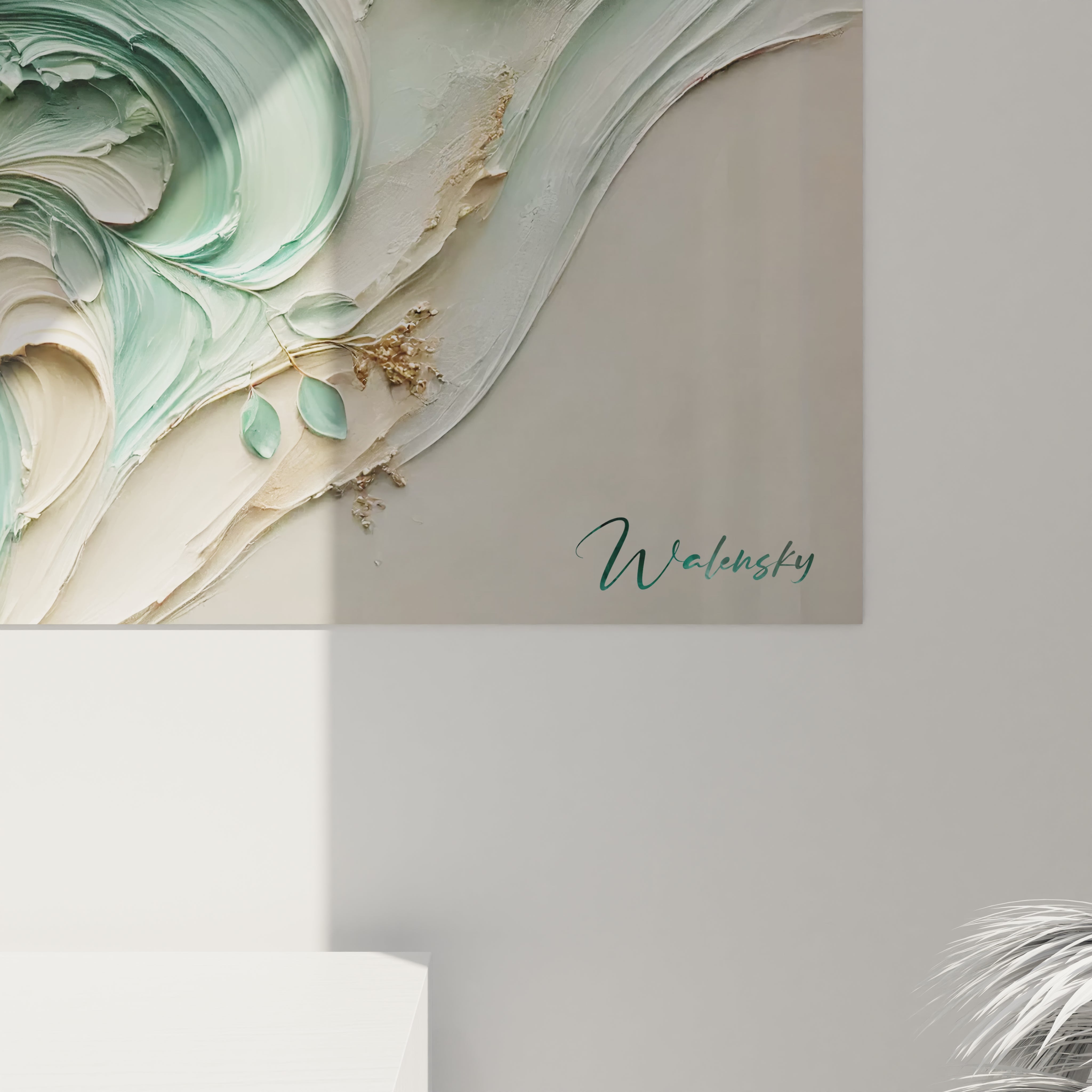 Vue de pres, ce tableau koala dévoile des textures minutieusement travaillées et un jeu de couleurs pastel et dorees, apportant une touche de sophistication naturelle a votre decoration.