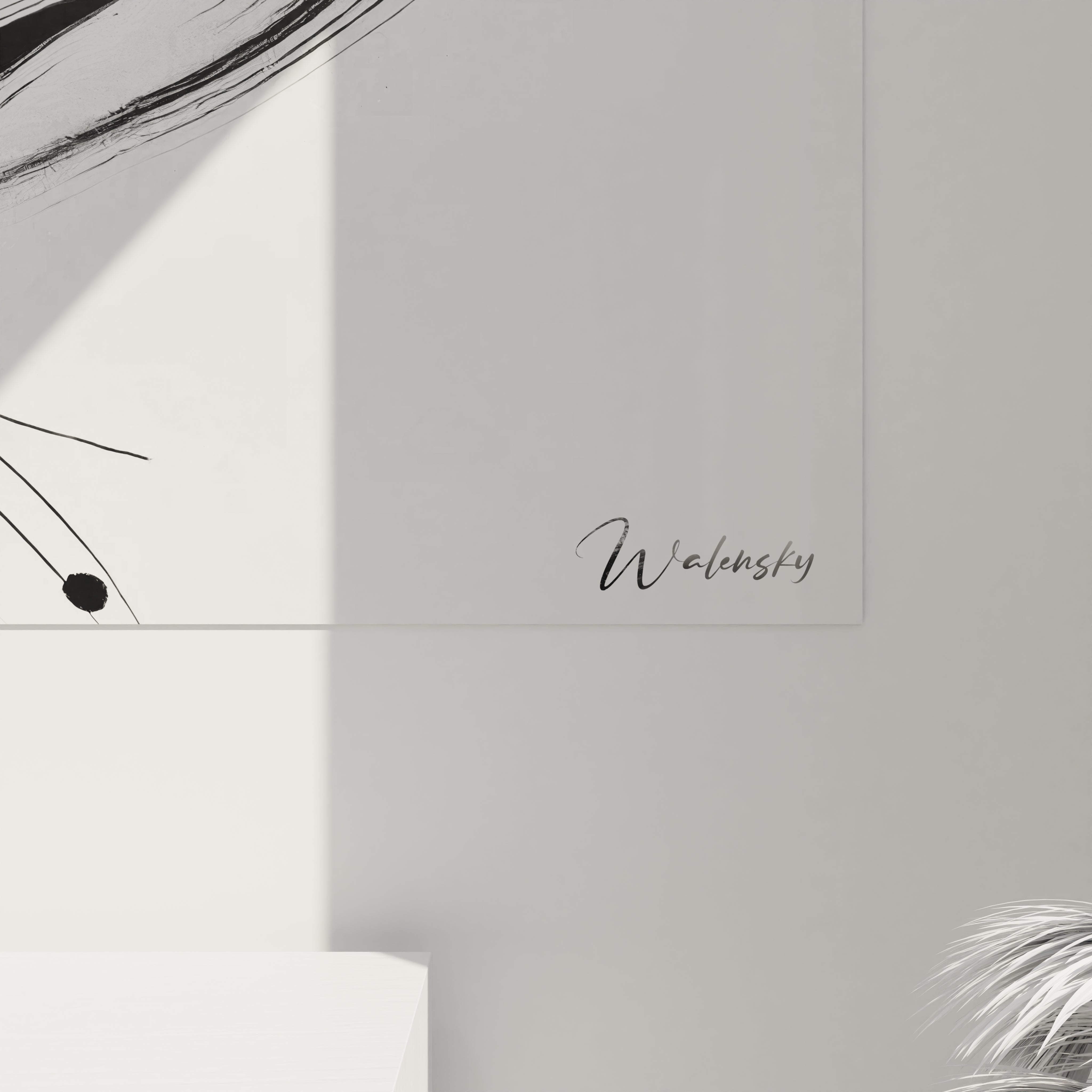 Gros plan du tableau requin pour apprecier les details graphiques et la profondeur de l'encre noire Parfait pour un style minimaliste