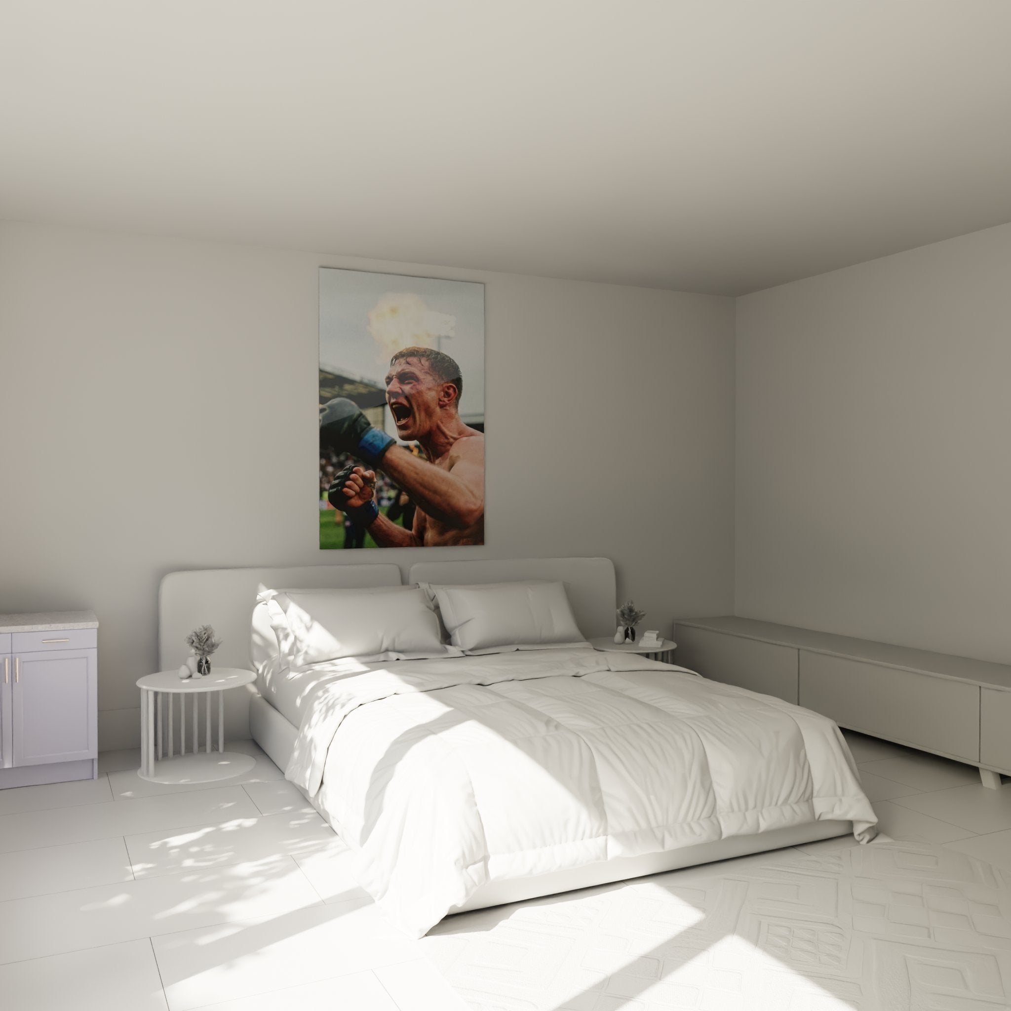 Tableau MMA fighter victoire accroche dans chambre moderne decoration murale sport