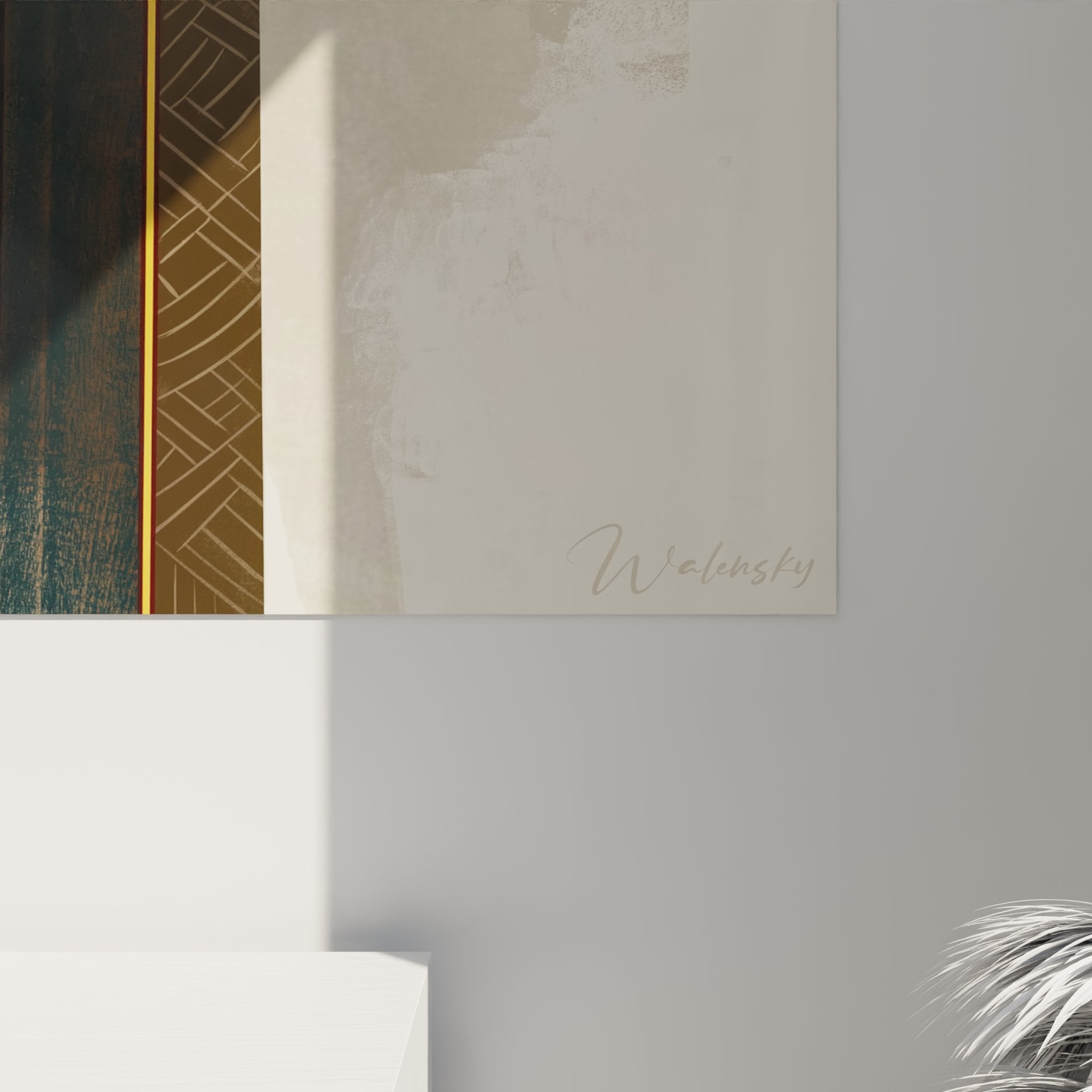 Vue d'ensemble tableau art africain femme traditionnelle calebasse décoration murale moderne