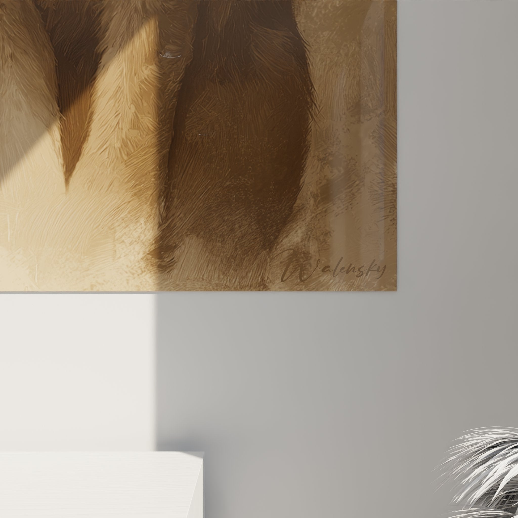 Vue d'ensemble du tableau chat Singapura sépia, œuvre d'art animalier pour décoration intérieure moderne