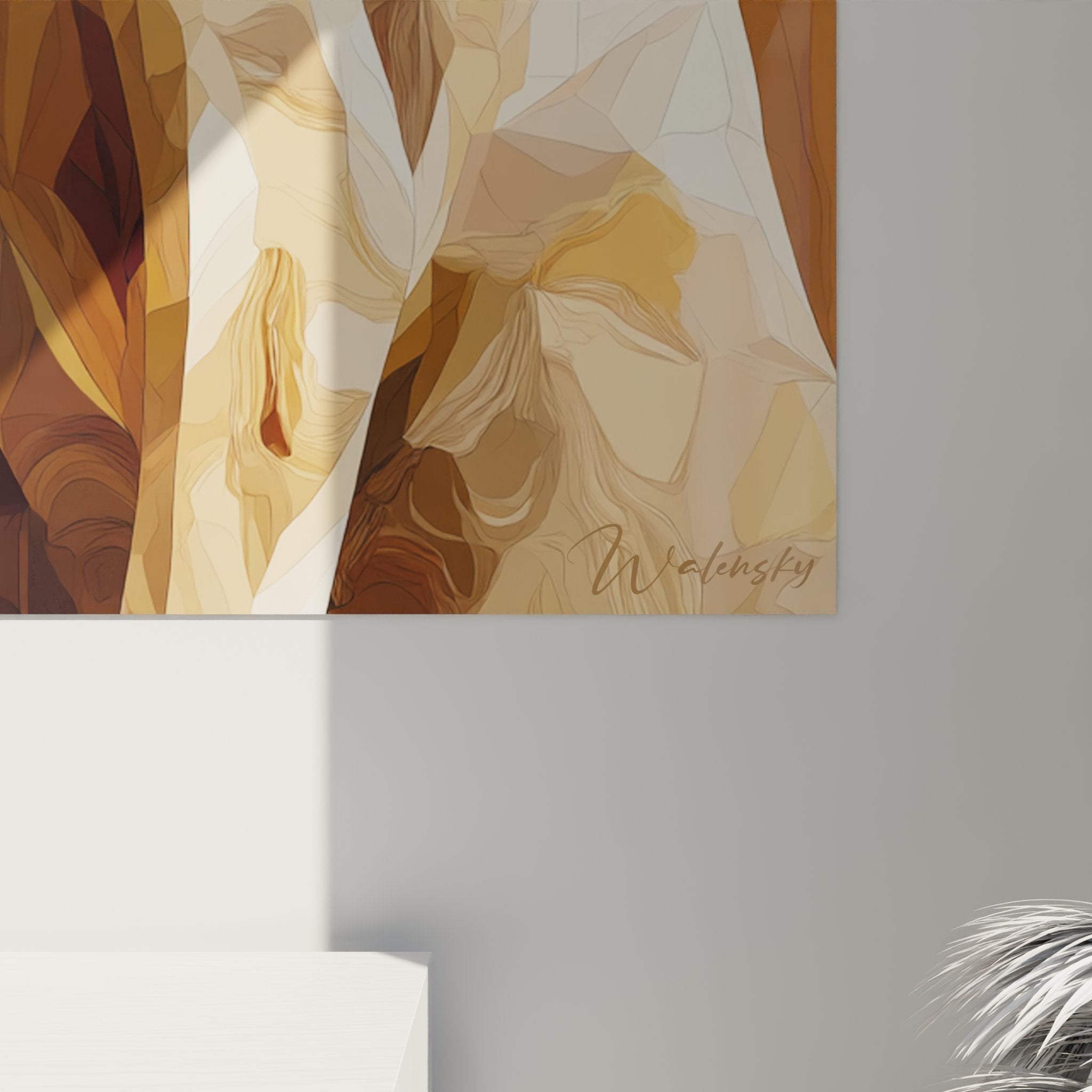 Vue d'ensemble tableau mural chat Sokoke, style artistique moderne pour decoration interieure