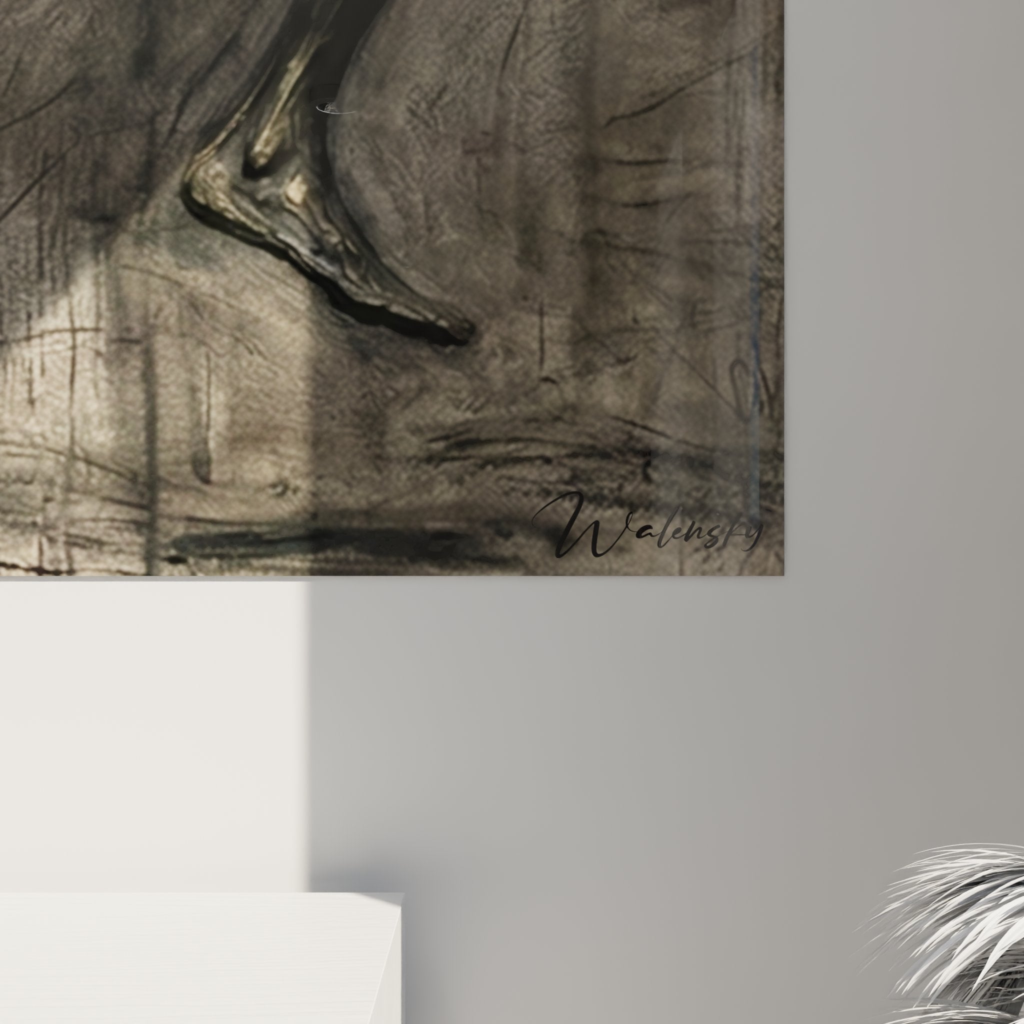 Vista d'insieme quadro corridore anatomico in interno, arte murale corsa stile decorativo moderno