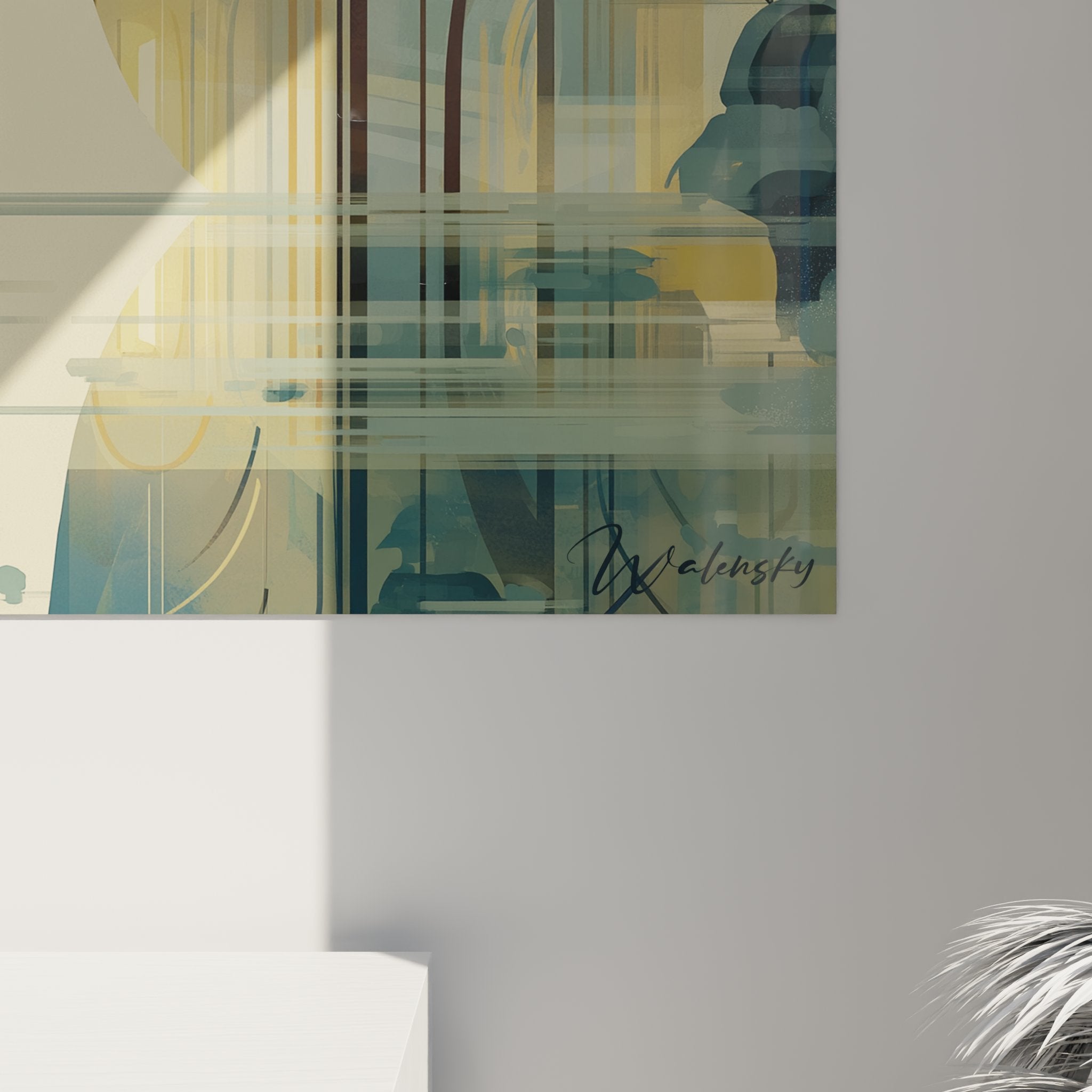 Vue ensemble tableau mural art déco scène romantique couple balcon nuit étoilée décoration vintage chic