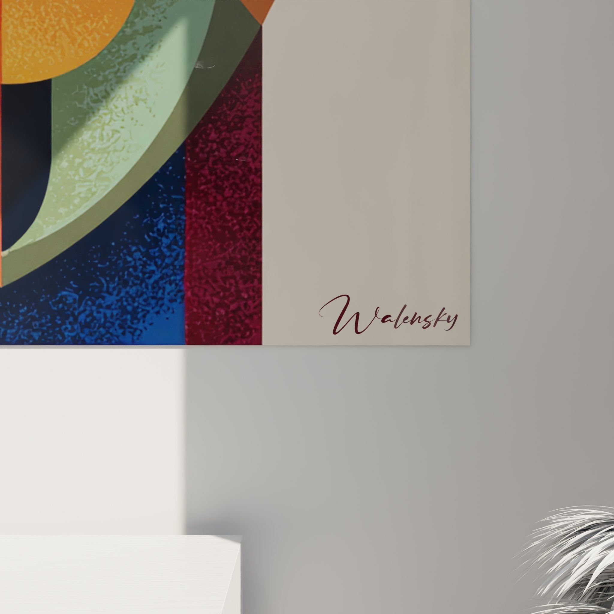 Vista d'insieme quadro arte tribale africana maschera contemporanea decorazione murale geometrica colorata