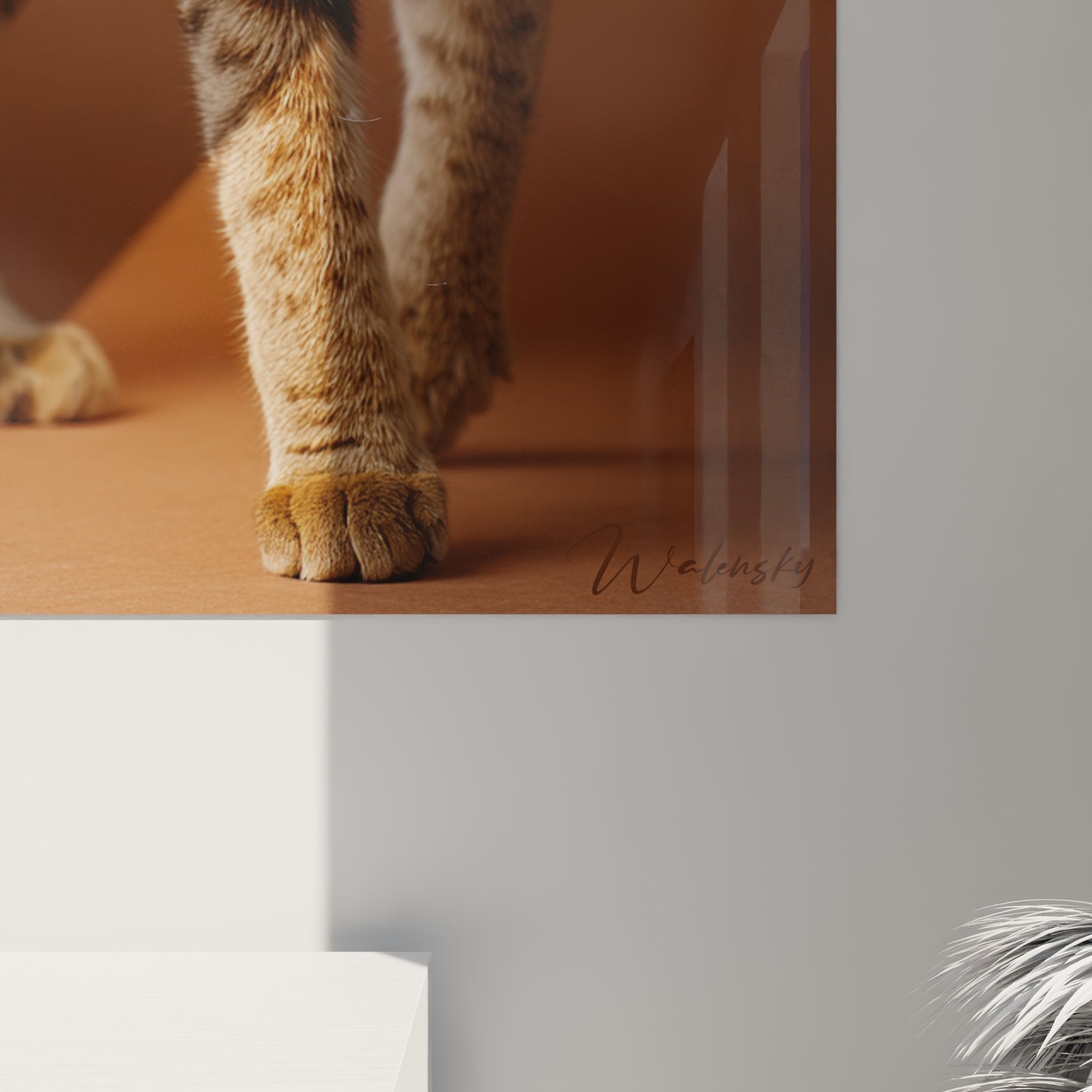 Vista d'insieme del quadro gatto Serengeti che evidenzia la composizione e le sfumature di colore