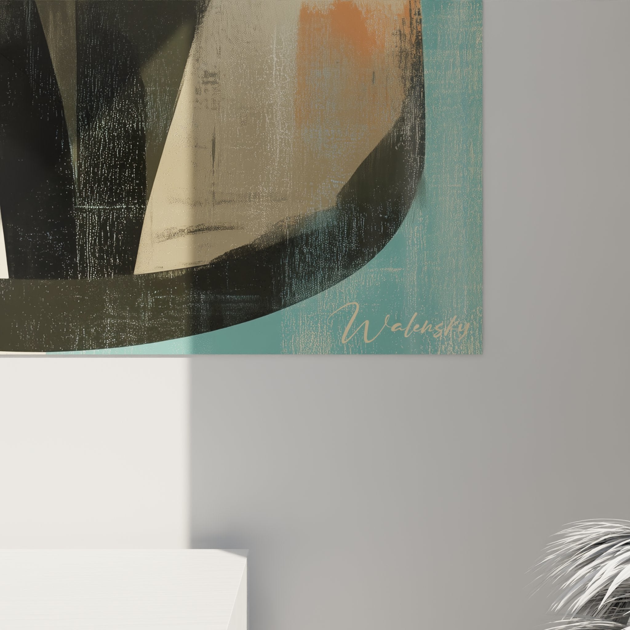 Siamese cat wall art geometric style modern interior decoration contemporary colorful design