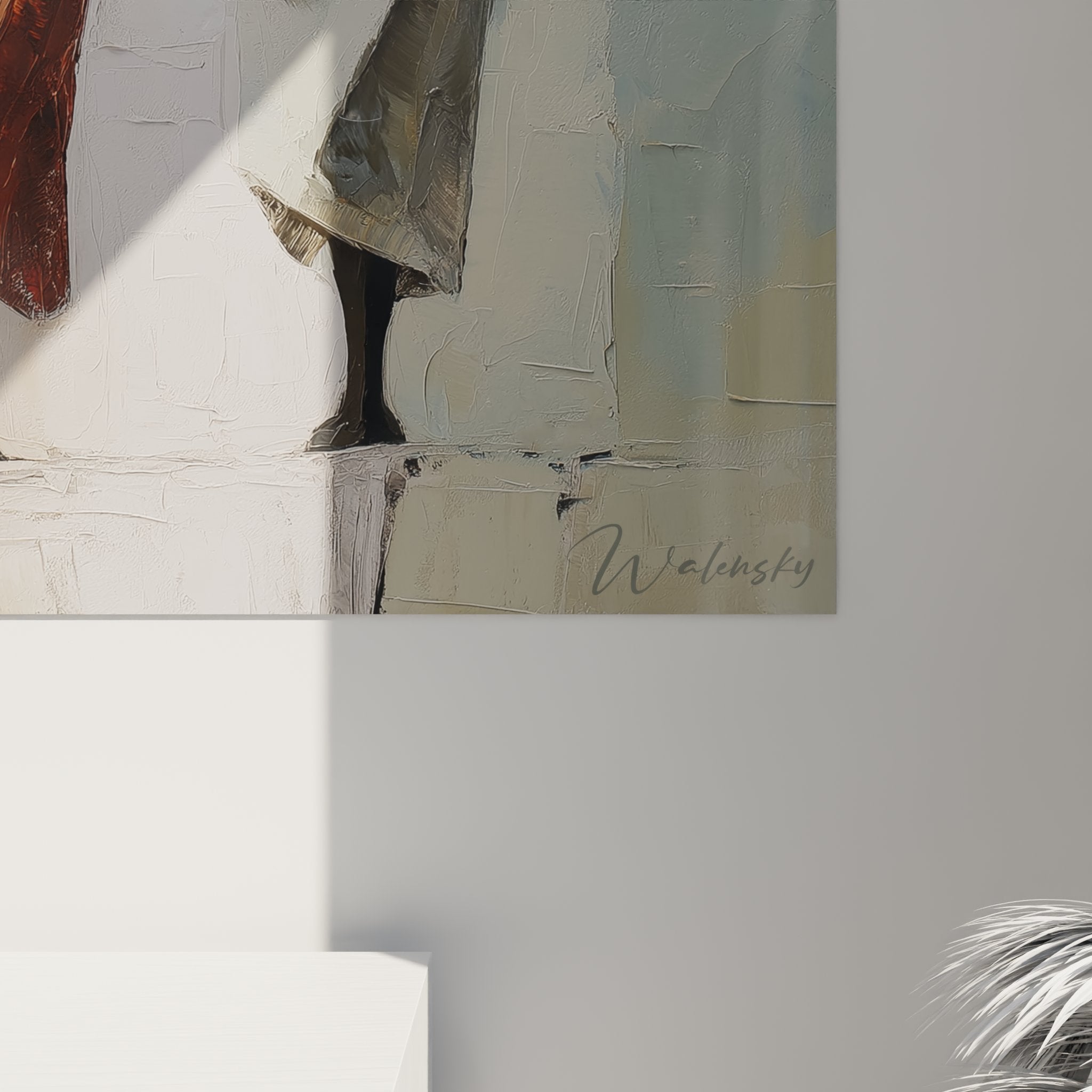 Vue d'ensemble tableau mural art africain femmes porteuses eau decoration interieur moderne