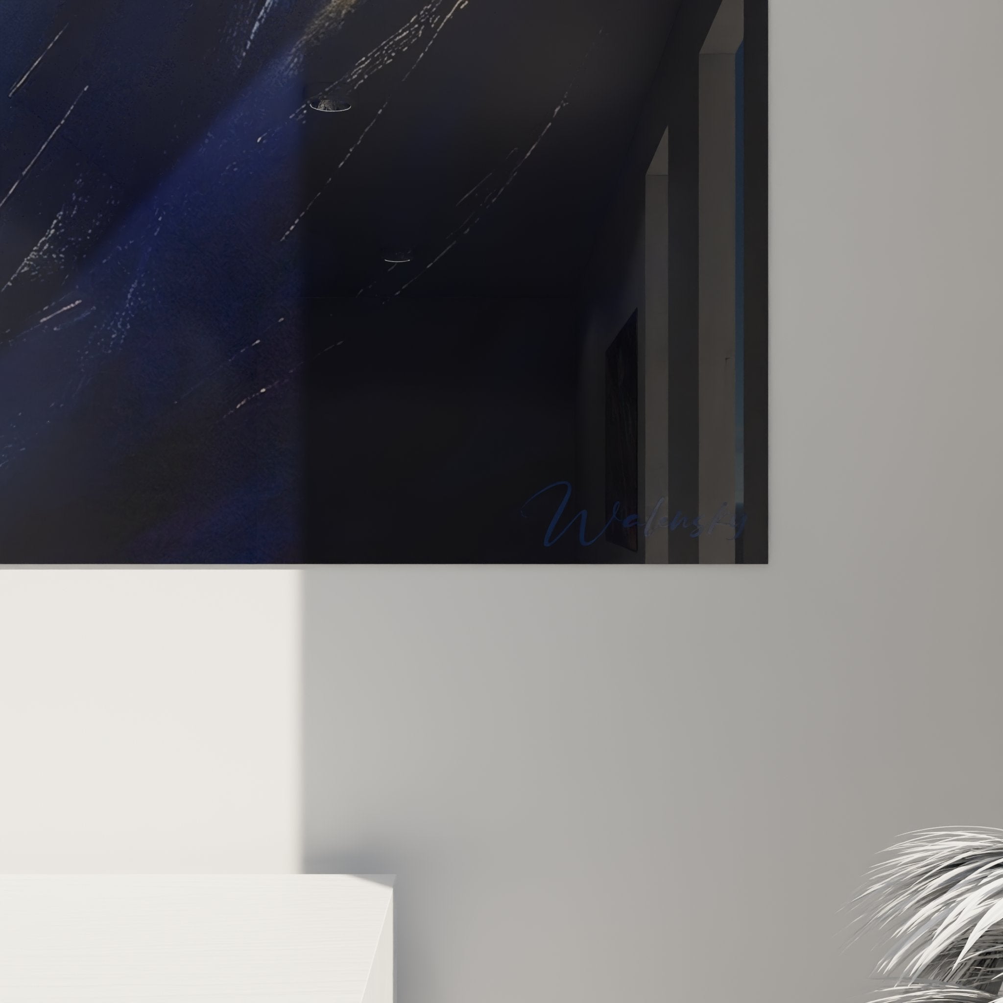 Vue d'ensemble du tableau gymnaste artistique dans un intérieur contemporain élégant