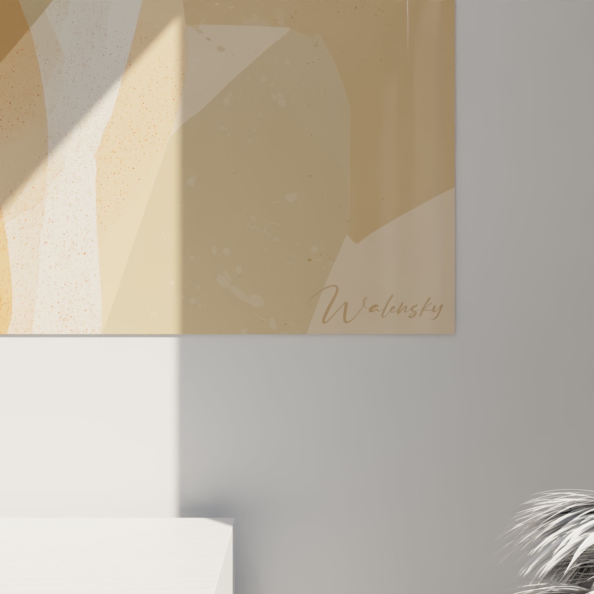 Vue ensemble tableau chat Singapura cubiste decoration interieure moderne art mural animalier