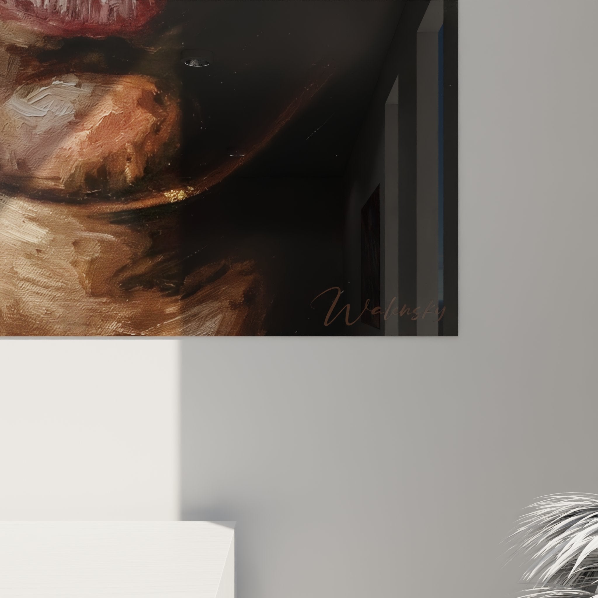 Vue ensemble tableau mural portrait combattant MMA art decoratif sports combat decoration interieure