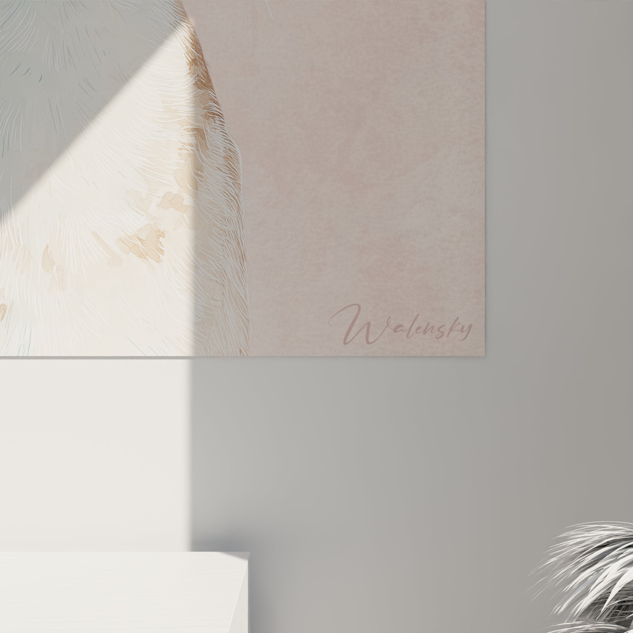 Vue d'ensemble tableau mural chat Singapura, art felin contemporain pour decoration interieure