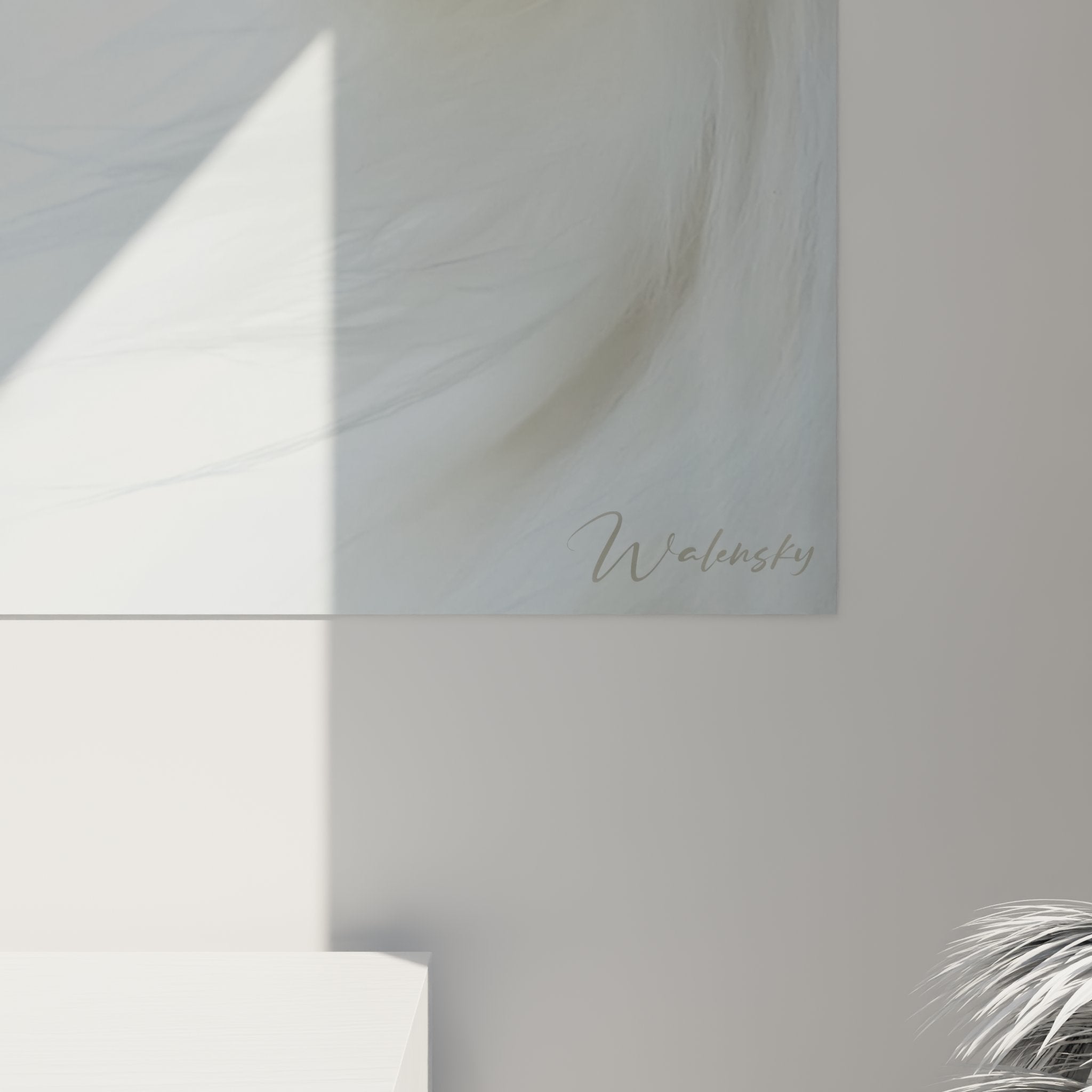 Overview of Birman cat wall art, modern frame, piercing blue eyes, contemporary interior decoration