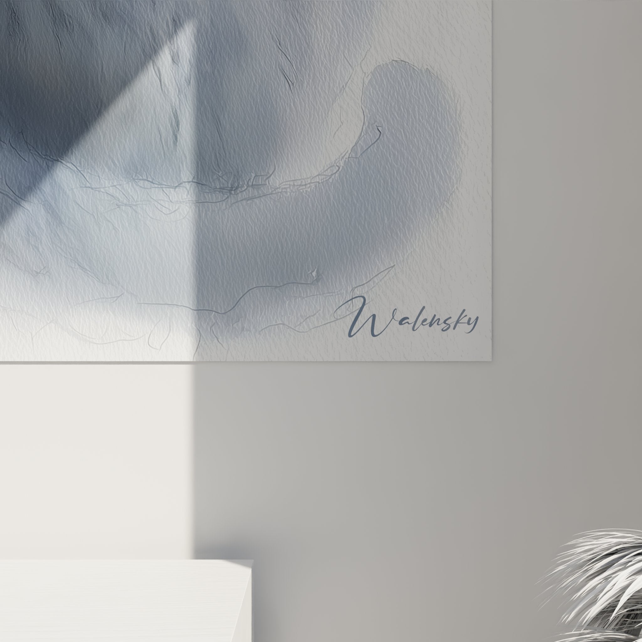 Full view Chartreux cat wall art portrait artistic interior decoration