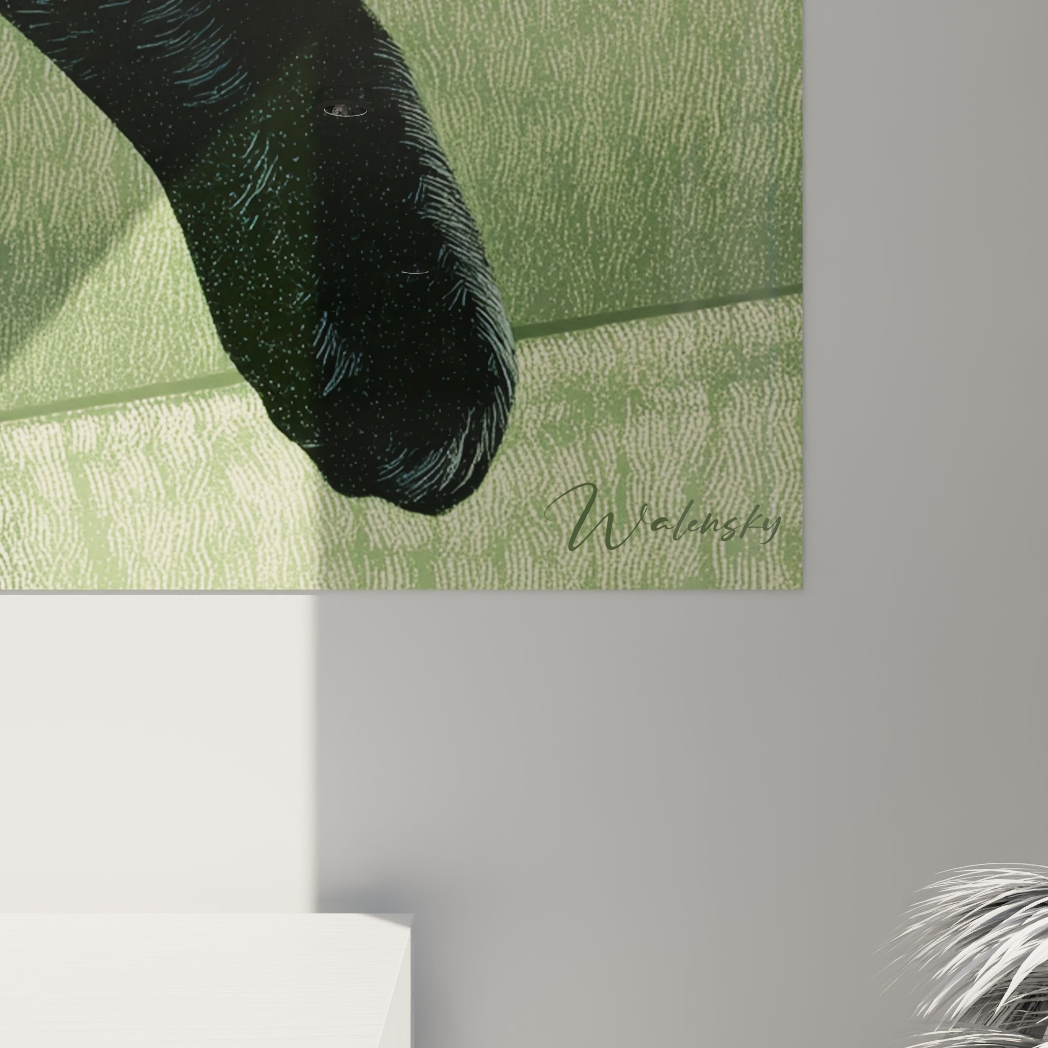 Vue d'ensemble tableau mural chat Bombay, art contemporain félin pour décoration intérieure