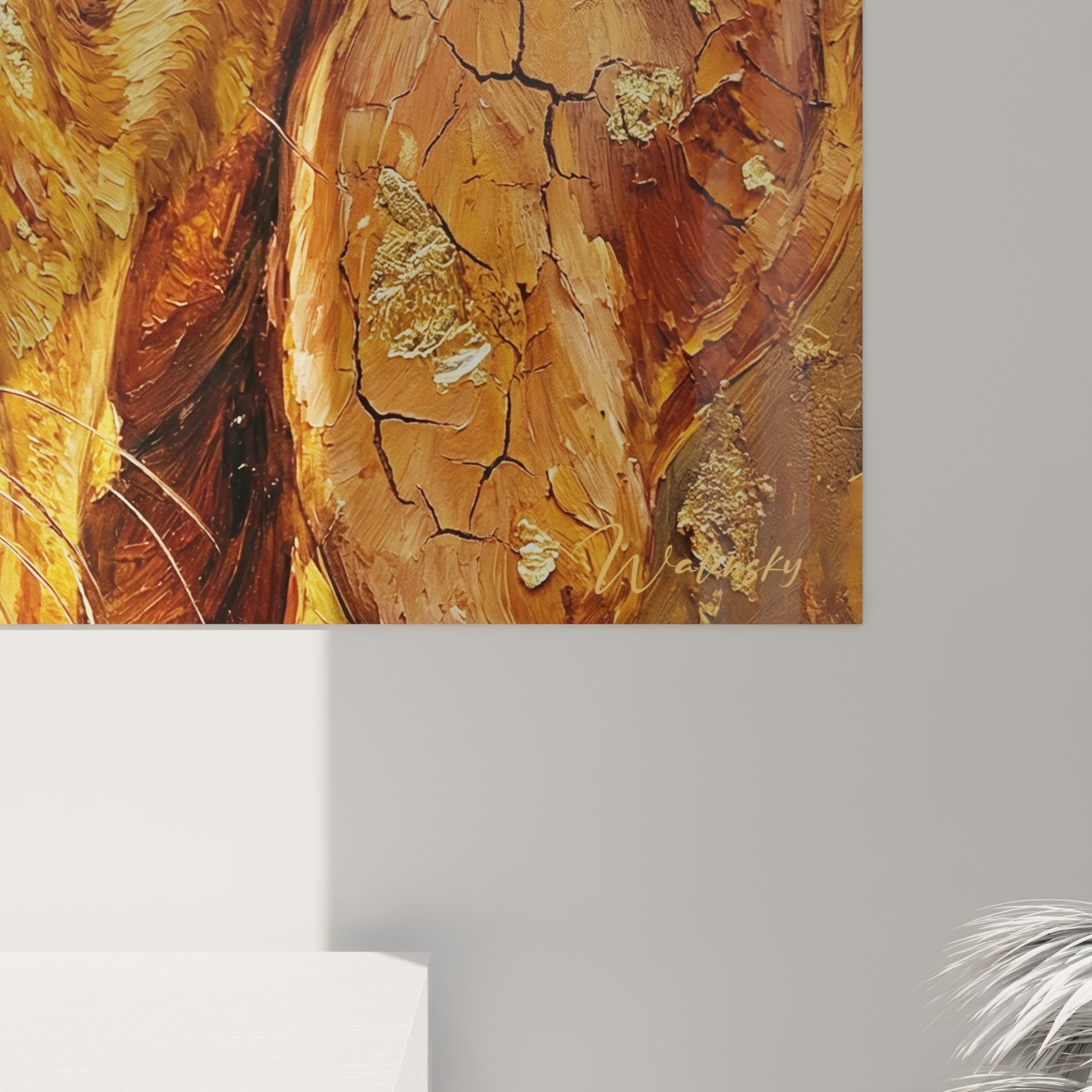 Vue d'ensemble du portrait de Vizsla aux tons cuivrés dans salon décoré style rustique chic