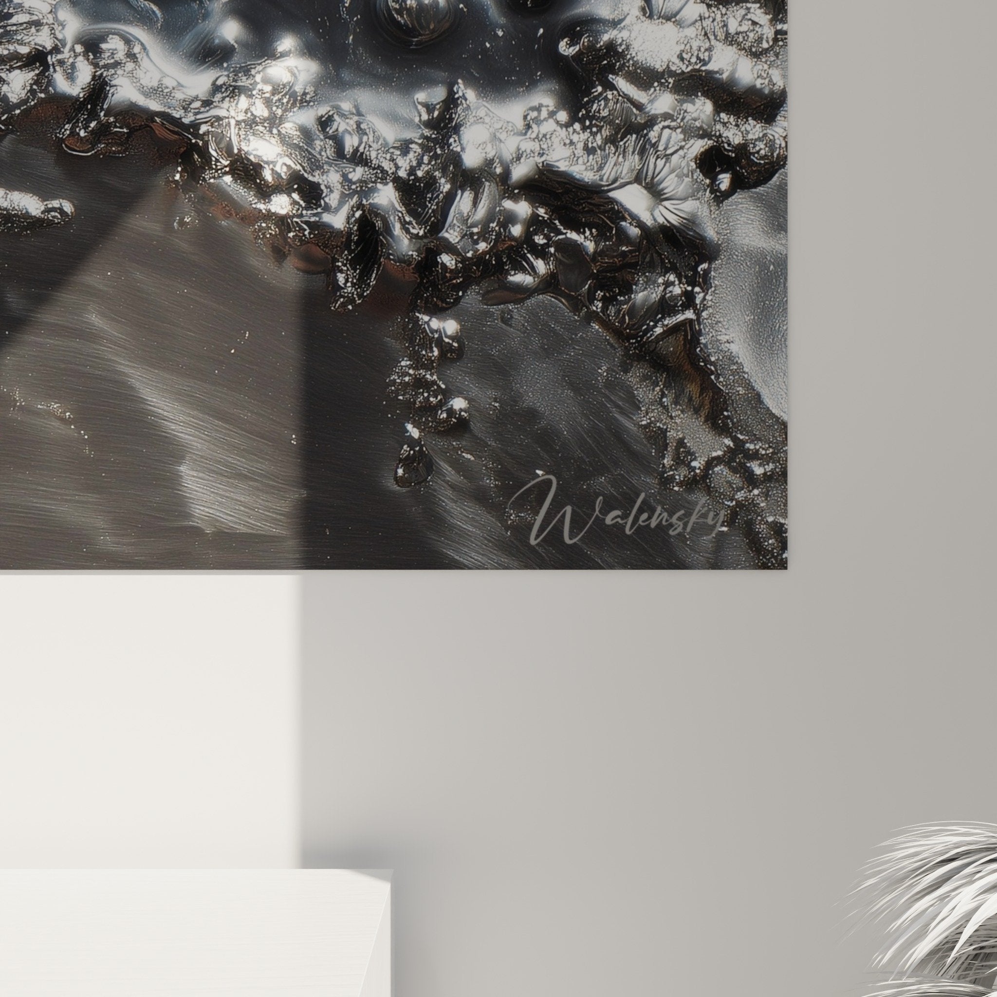 Overview abstract metal composition feng shui northwest wall decoration