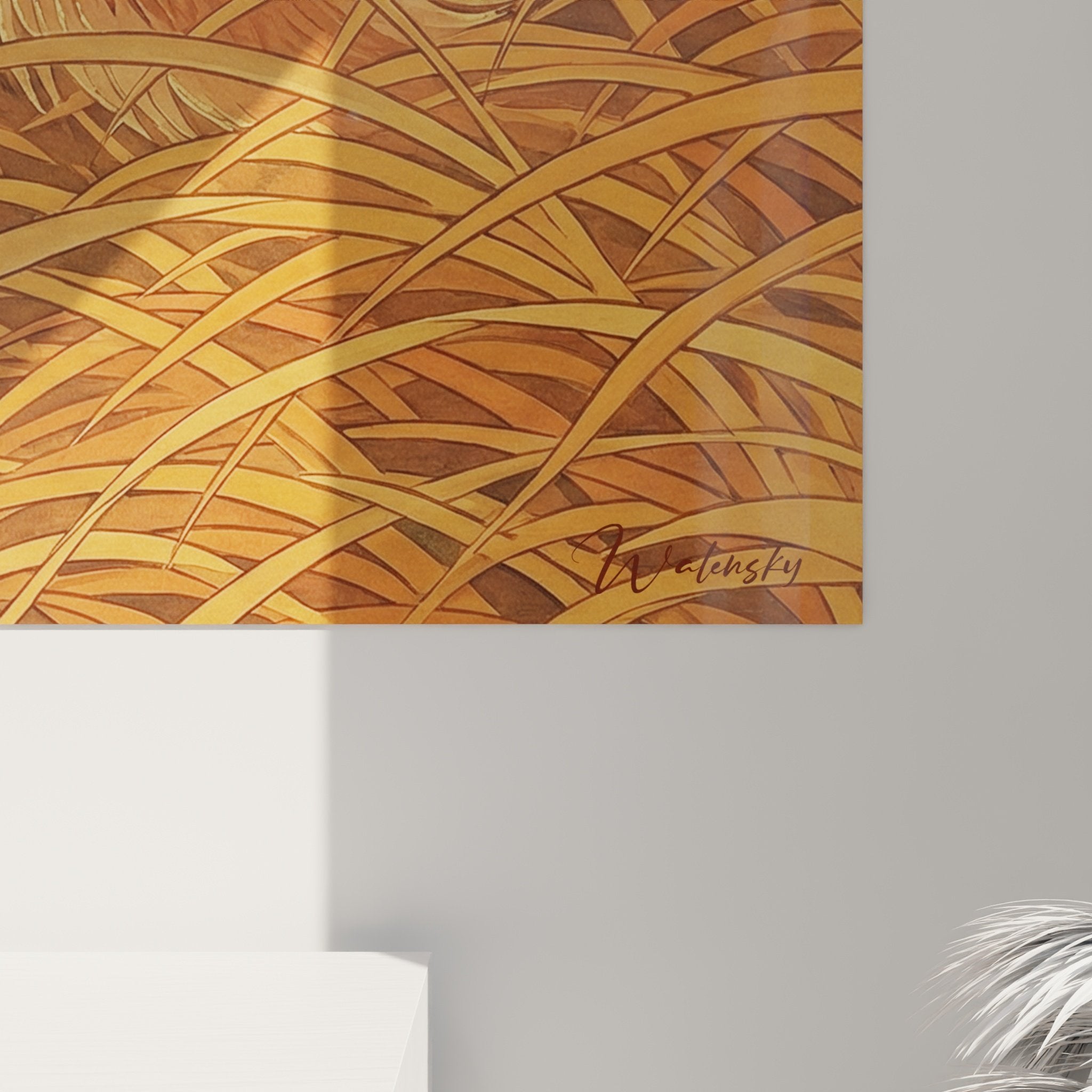 Vue ensemble tableau berger des shetland couleurs chaudes dans herbes composition artistique