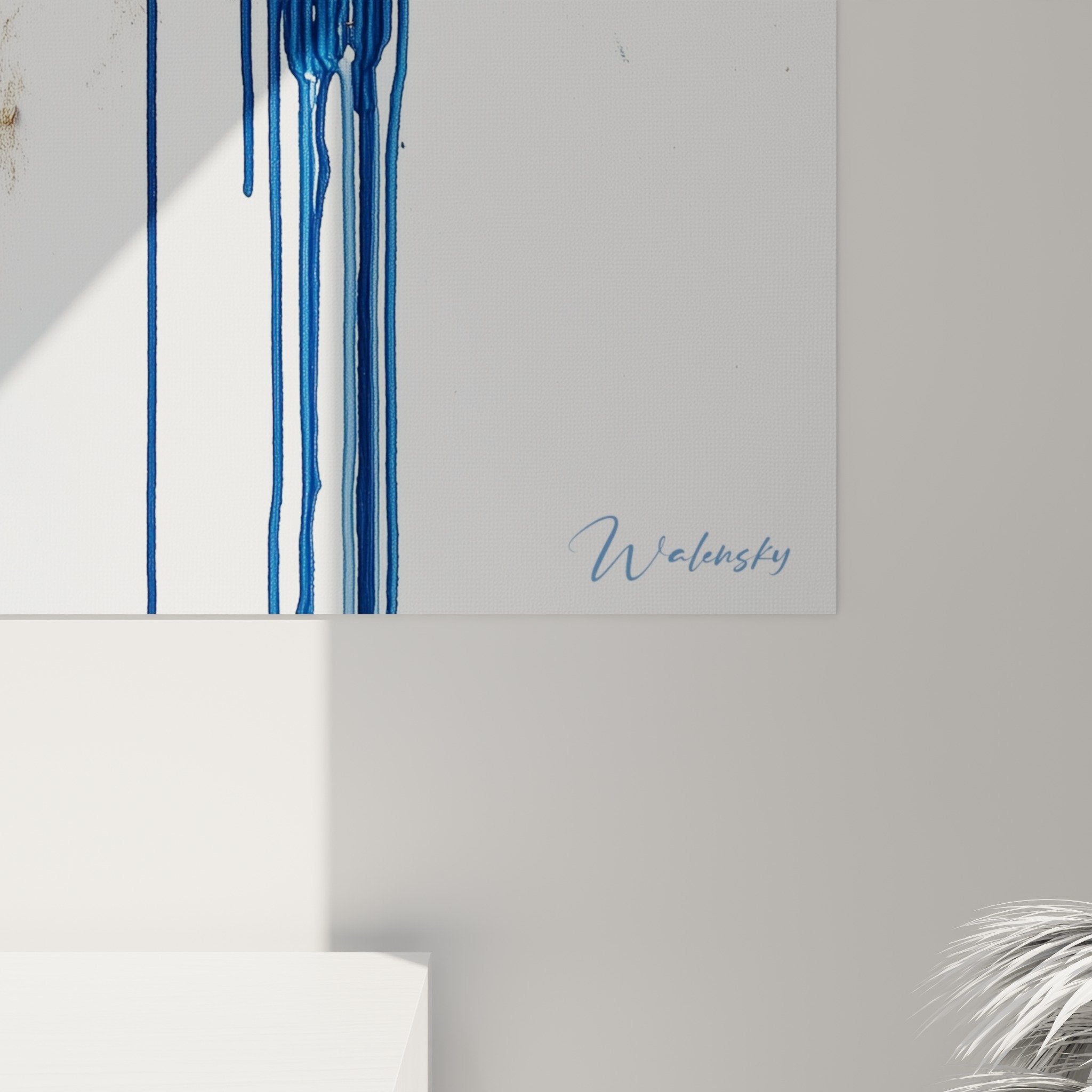 Vue d'ensemble tableau marbre abstrait explosion cosmique bleu nuit or déco murale contemporaine élégante