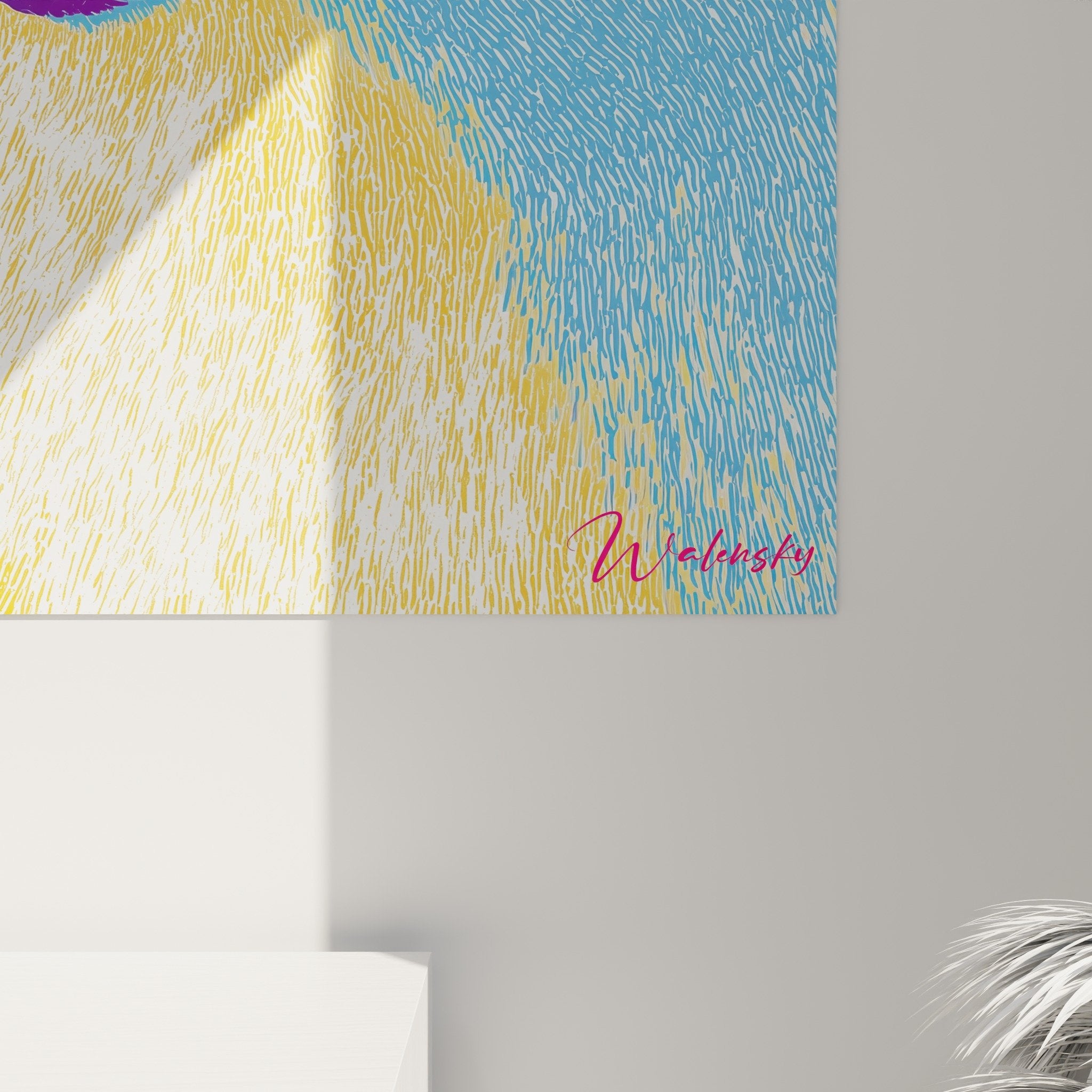 Vue d'ensemble œuvre murale Spitz Japonais technique pop art couleurs éclatantes